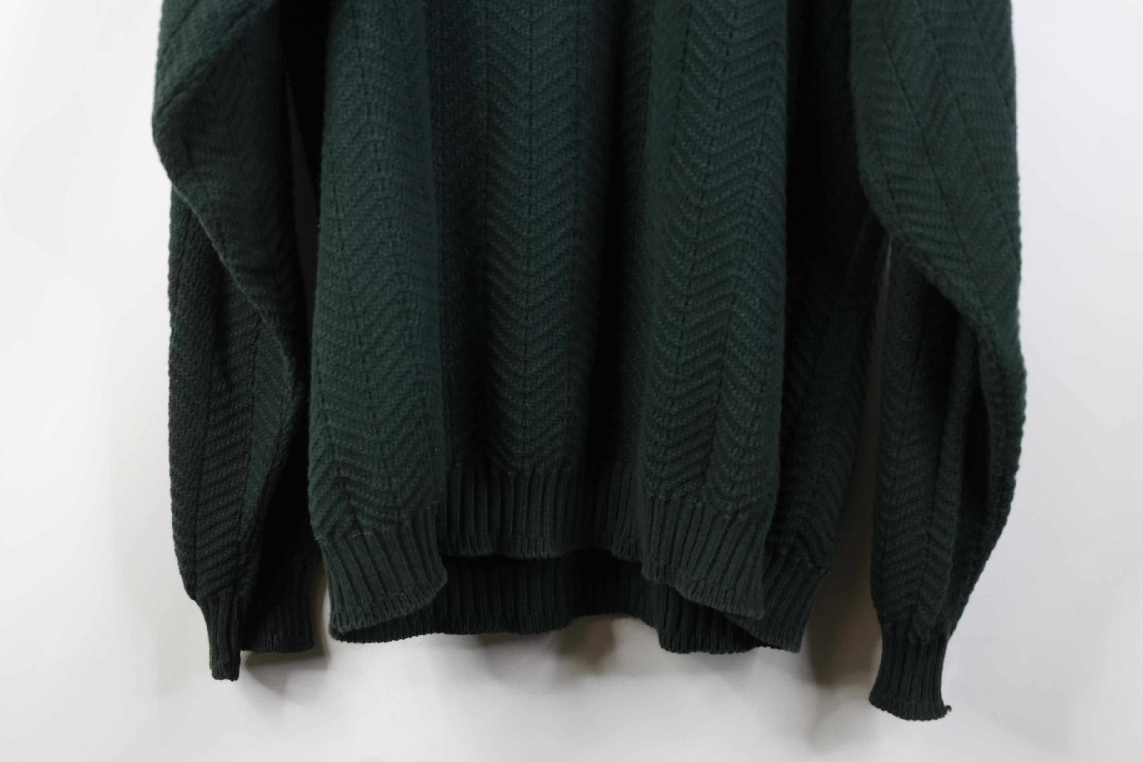 Vintage Vintage 90s Streetwear Cotton Knit Sweater Green USA Size US L / EU 52-54 / 3 - 10 Thumbnail