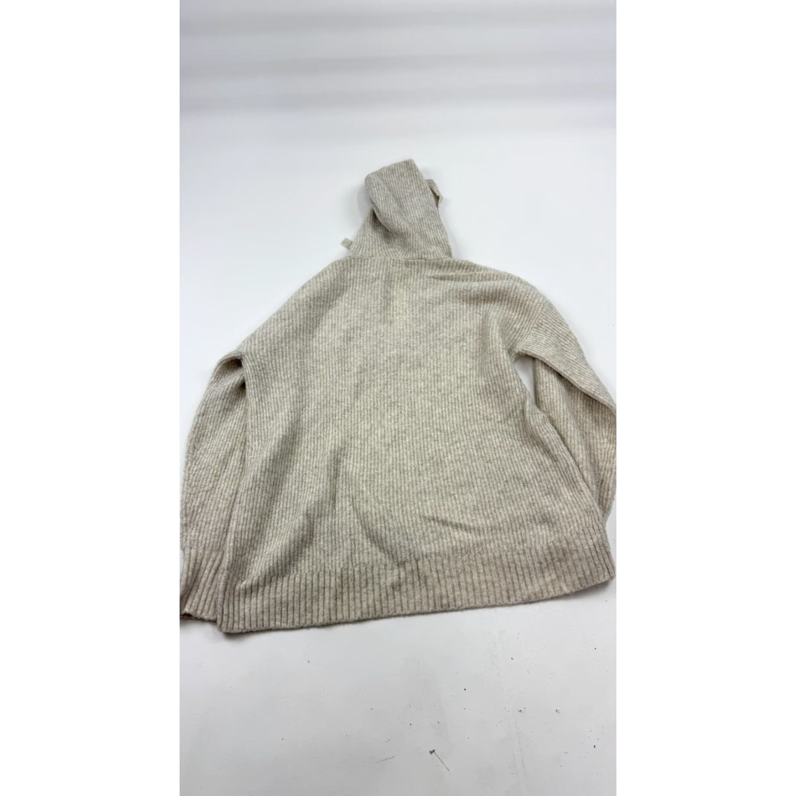 Lou & Grey Lou & Grey Sweater Hoodie Womens Small Beige Pullover V-Neck Rib Knit Knitwear Long Sleeve Hooded Cozy Size S / US 4 / IT 40 - 5 Thumbnail