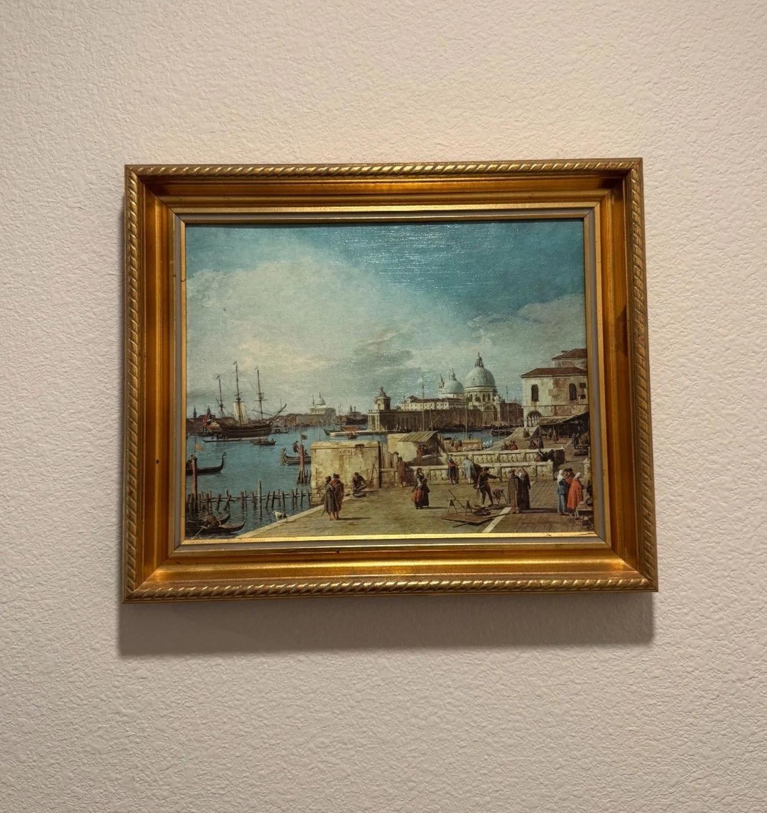 Other Vintage Framed Canaletto Reproduction Print The Quay of the Size ONE SIZE - 1 Thumbnail