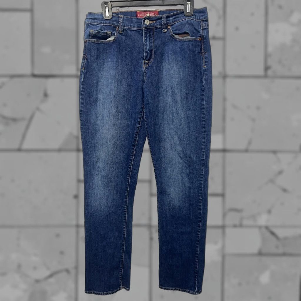 Lucky Brand Lucky Brand Sofia Straight Jeans Womens 12 Blue 31” Inseam Regular Size Straight Womens Jeans Size 34" / US 12 / IT 48 - 1 Thumbnail