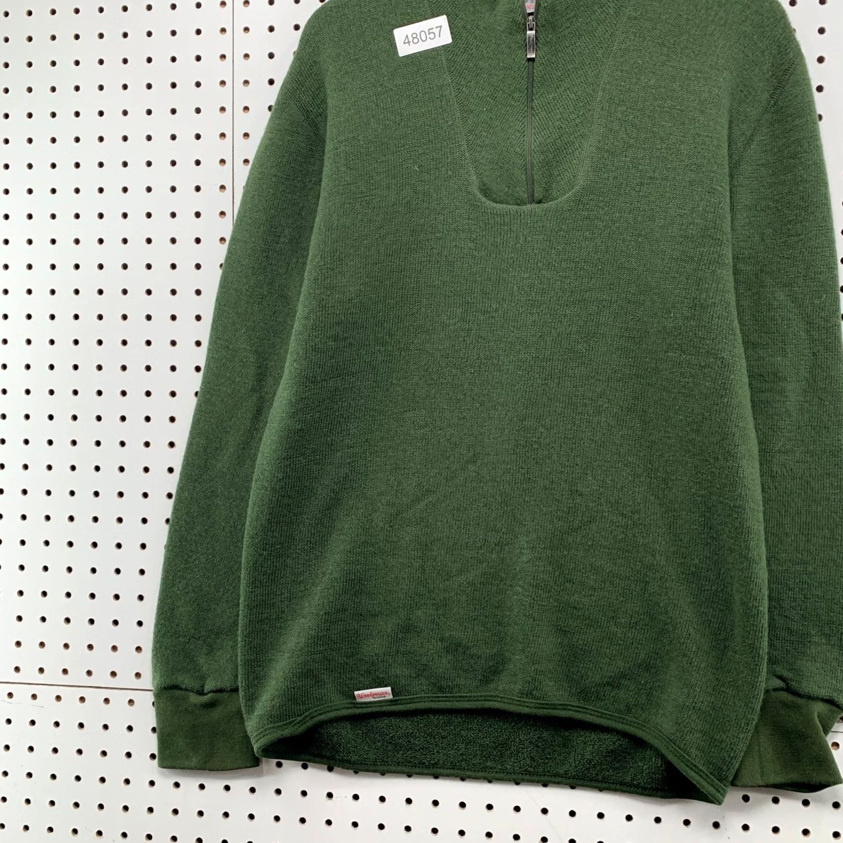 Layer 8 Woolpower Ullfrotte Sweater Mens M Green 1/4 Zip 400 Wool Mid Layer Sweden Size US M / EU 48-50 / 2 - 5 Thumbnail