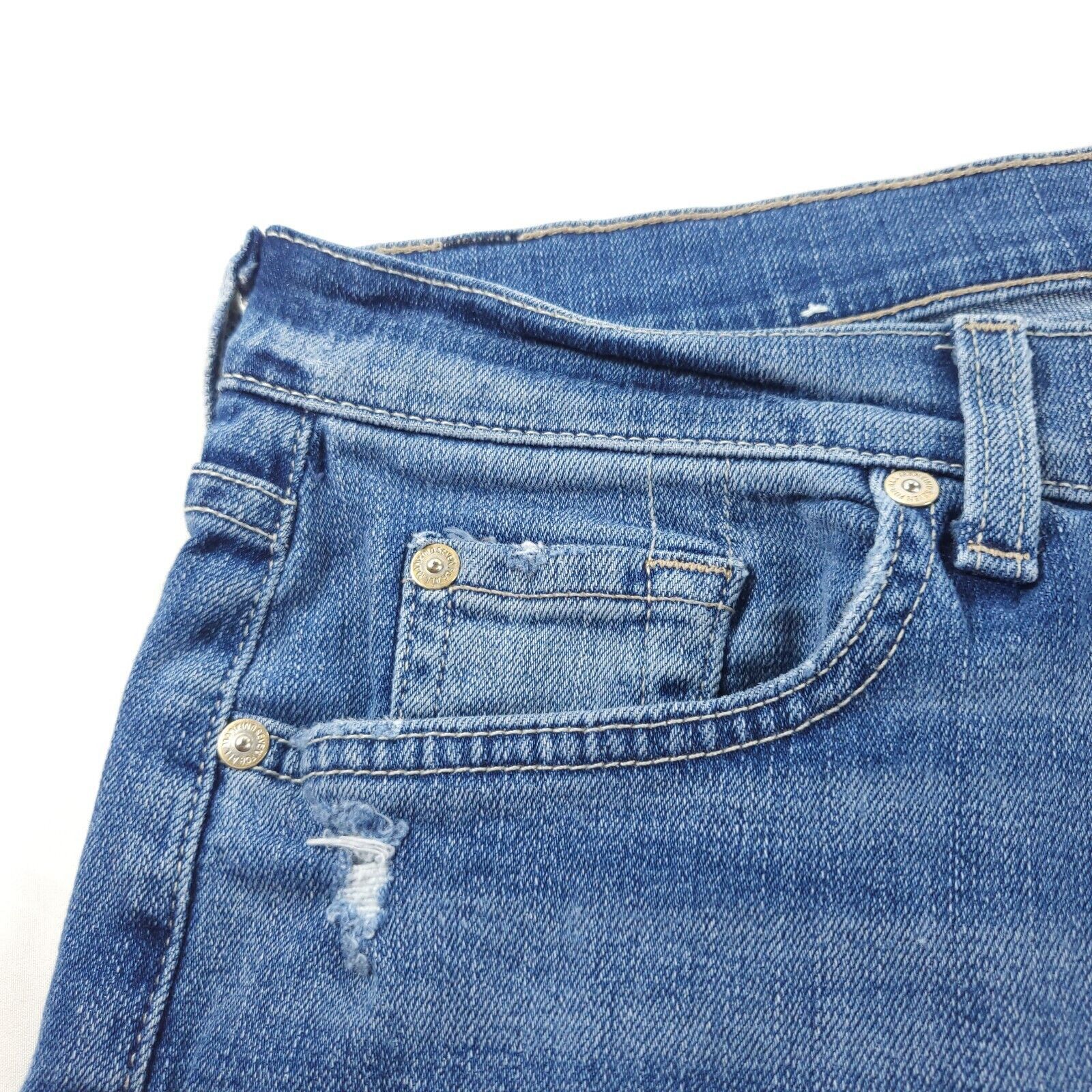 7 For All Mankind 7 For All Mankind Button Fly Jeans Womens Size 30 Blue Size 34" / US 12 / IT 48 - 5 Thumbnail
