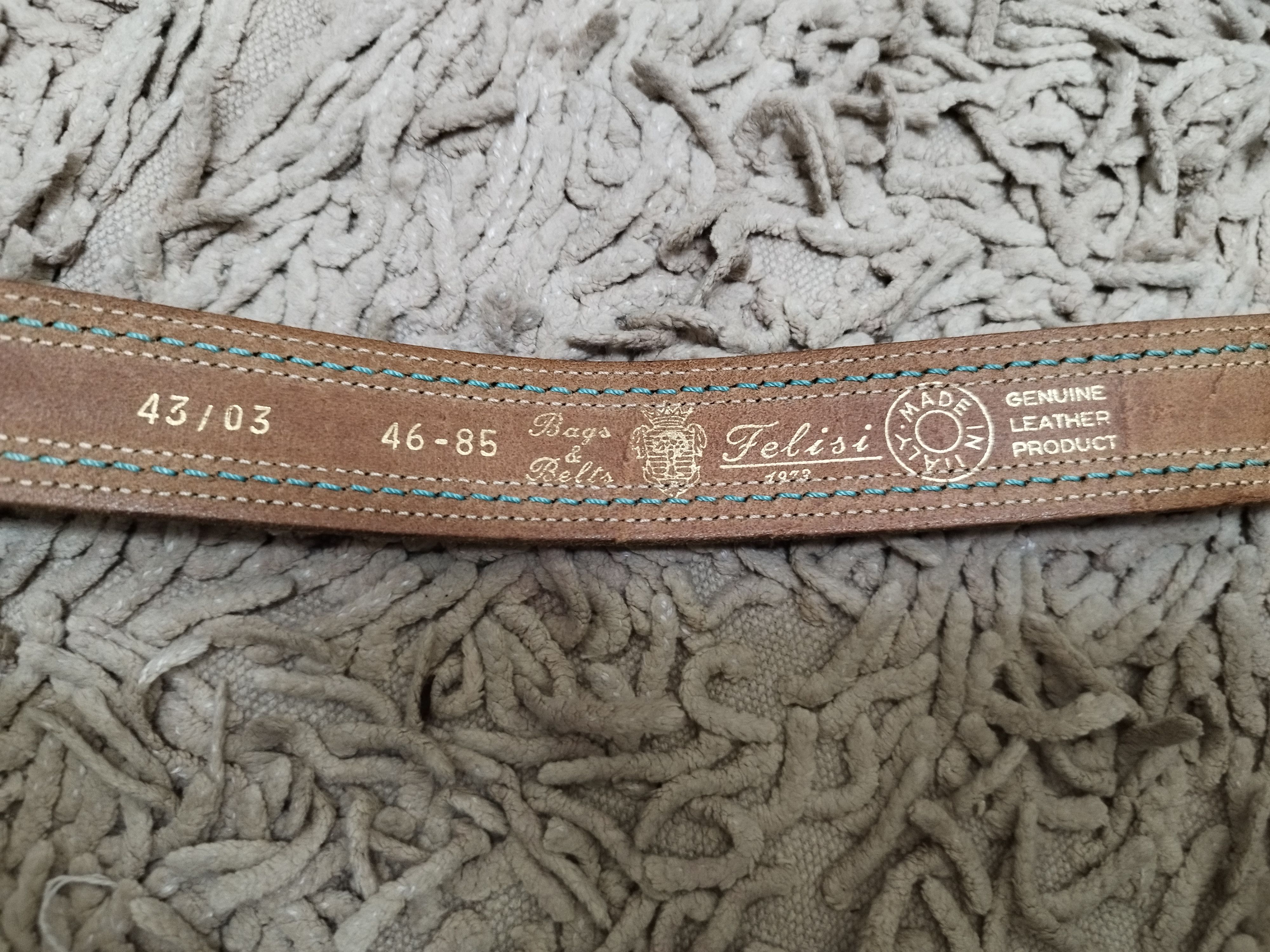 Felisi Felisi Solid Brass Genuine Leather Belt Size ONE SIZE - 4 Thumbnail