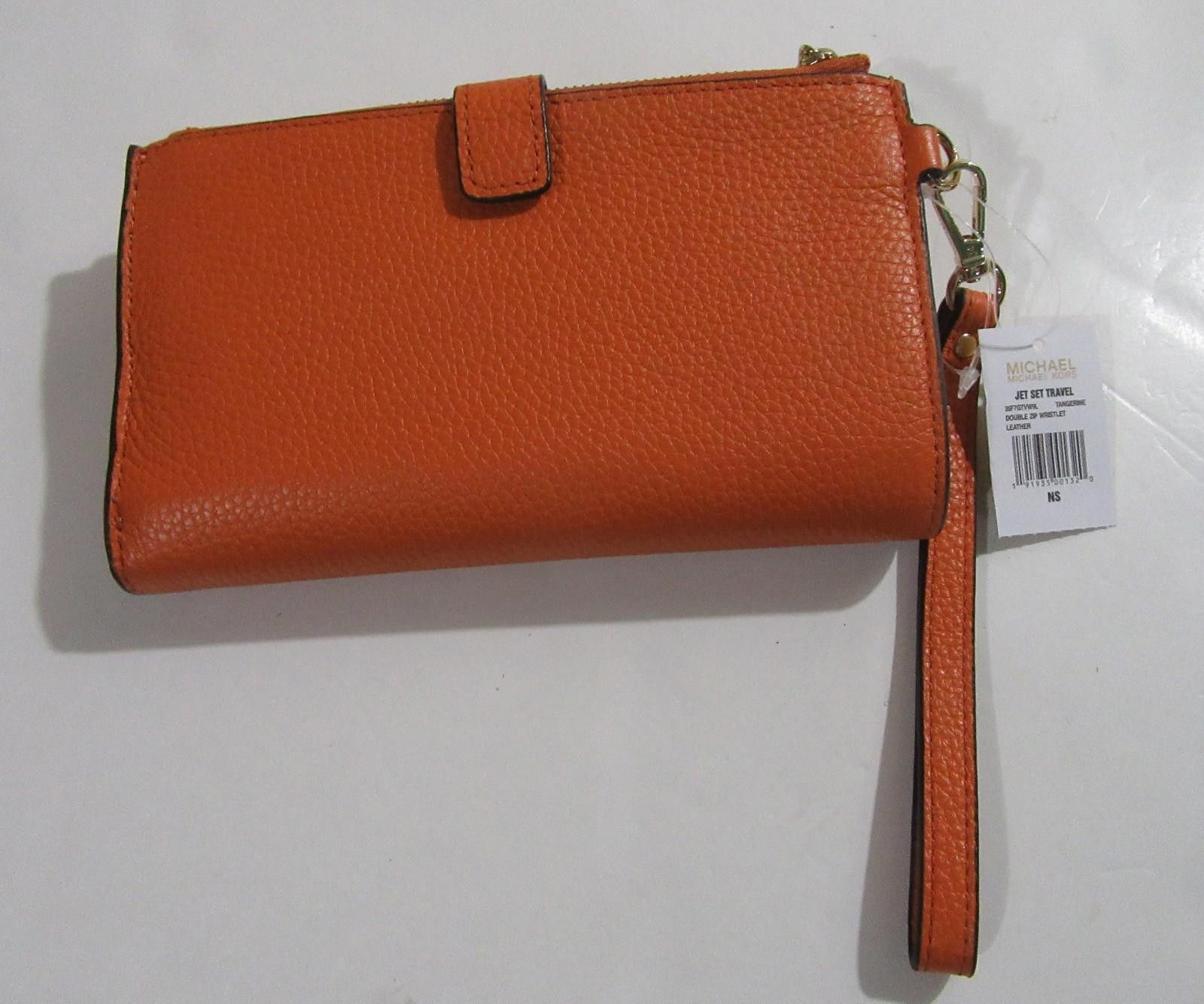 Michael Kors Michael Kors Jet Set Travel Double Zip Wristlet Tangerine Size ONE SIZE - 2 Thumbnail