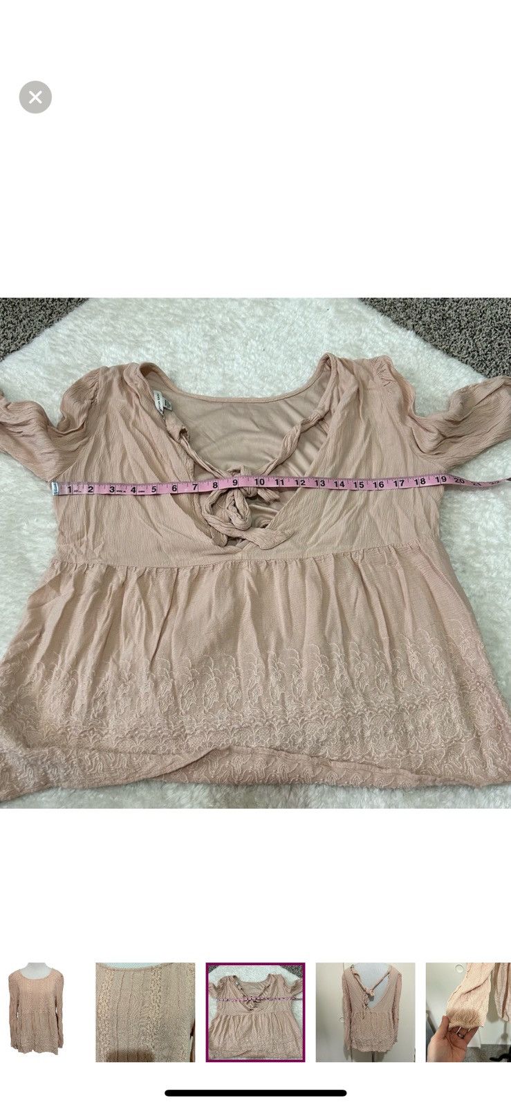 American Eagle Outfitters American eagle outfitters medium blush pink peasant blouse Size M / US 6-8 / IT 42-44 - 5 Thumbnail