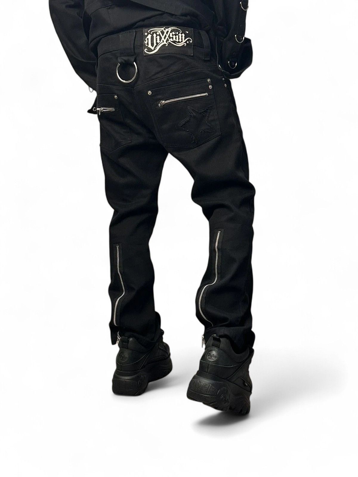 Gotcha Vixxsin Y2K Black Denim Pants Gothic Punk Streetwear Size US 34 / EU 50 - 2 Thumbnail