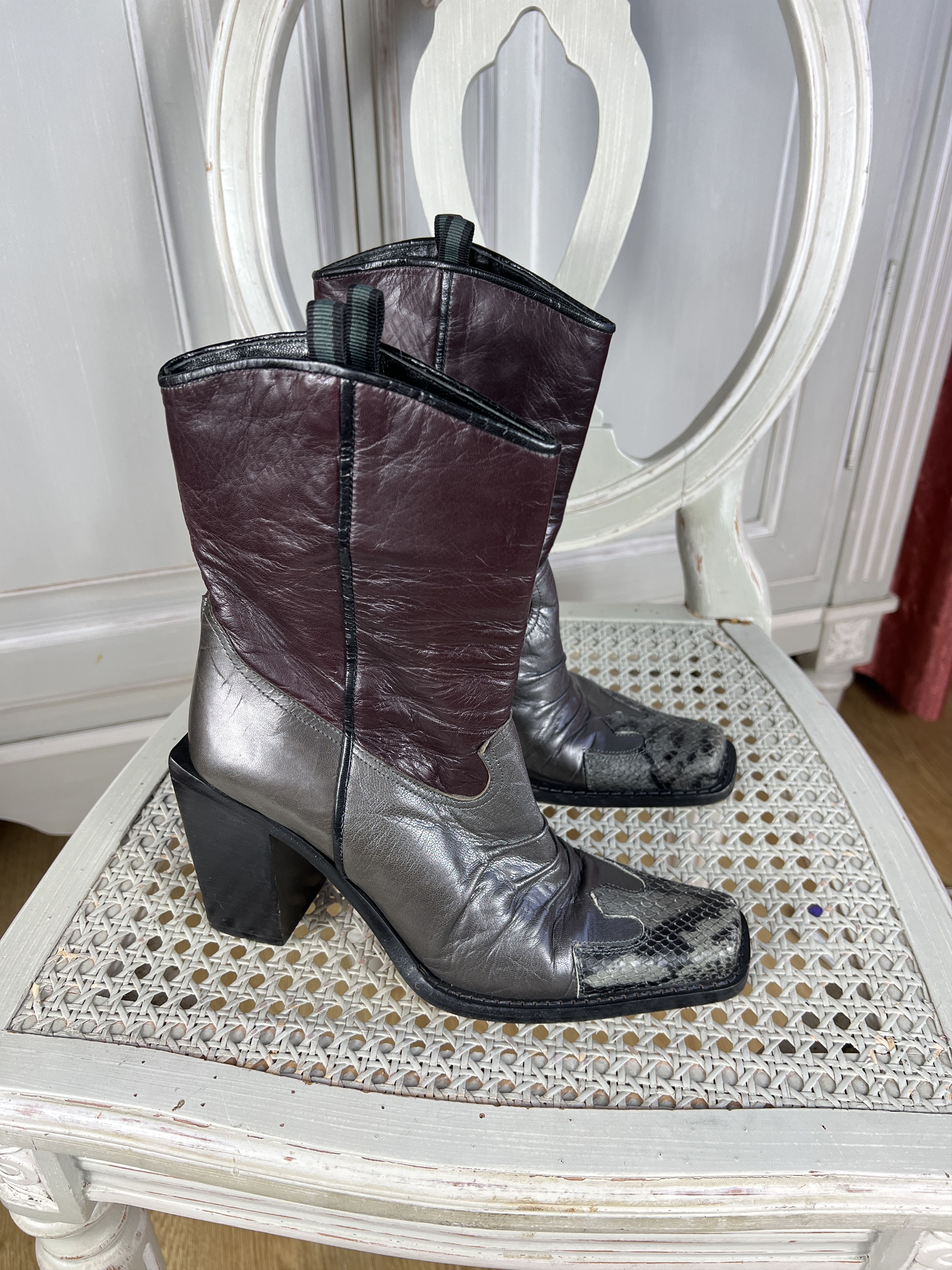 Vintage VINTAGE OXMOX AVANTGARDE COWBOY LEATHER BOOTS Size US 6 / IT 36 - 1 Thumbnail