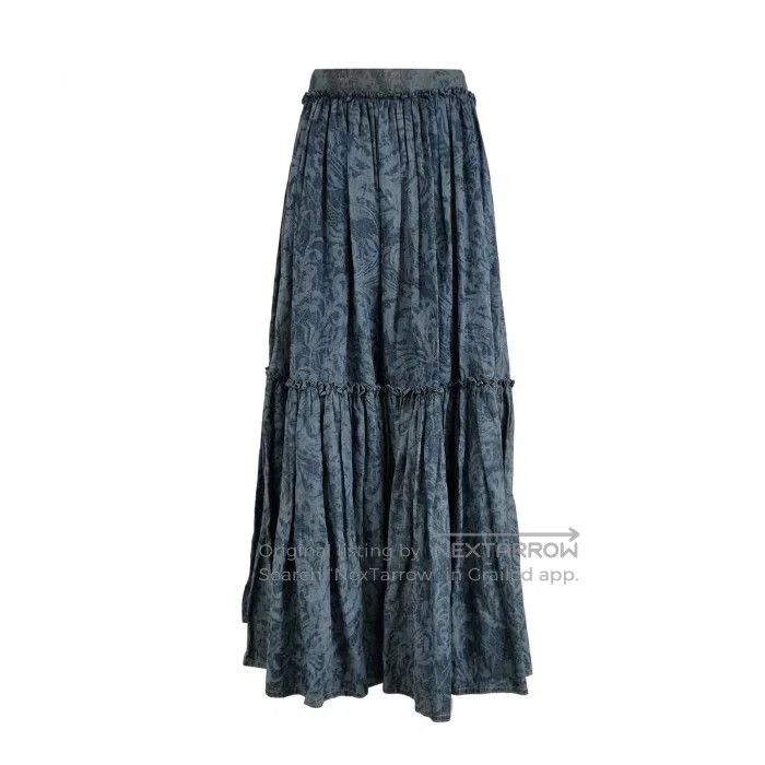 Dior Dior Cotton Linen Blend Colorblock Skirt. Size 37" - 1 Thumbnail