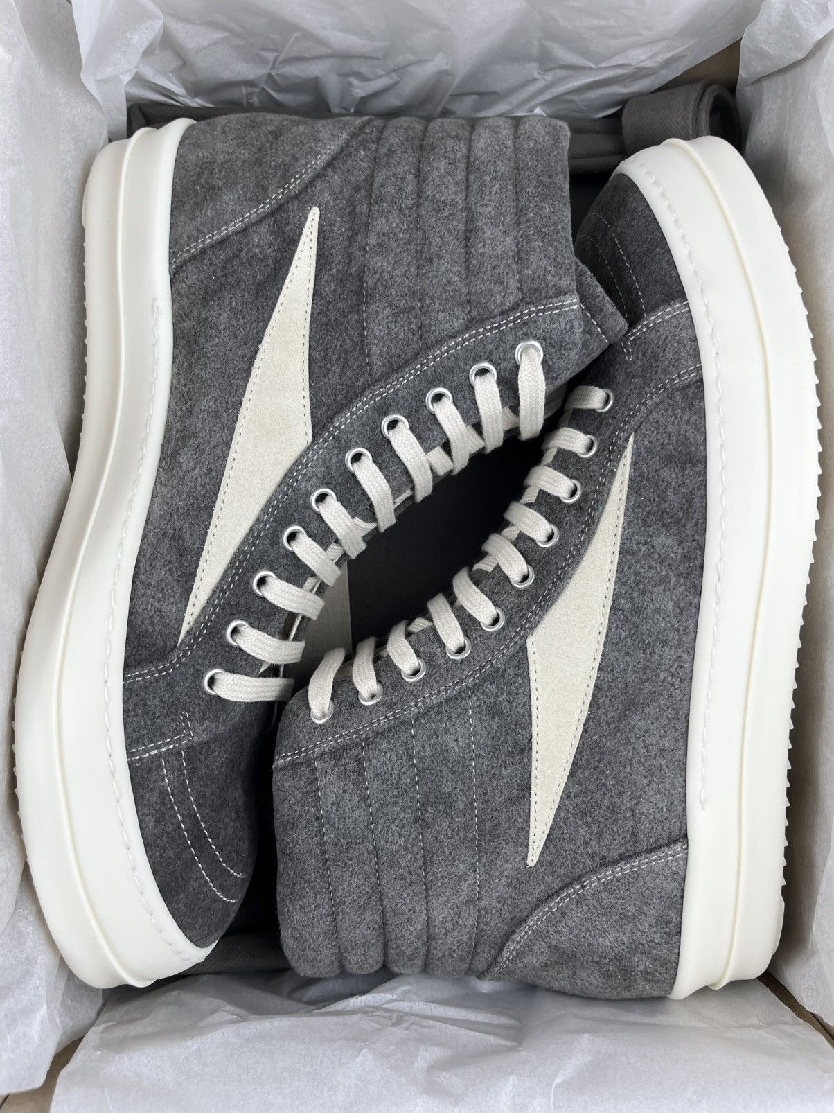 Rick Owens FW24 Rick Owens Vans Vintage Sneaks High Moleskin DRKSHDW Size US 11 / EU 44 - 3 Thumbnail