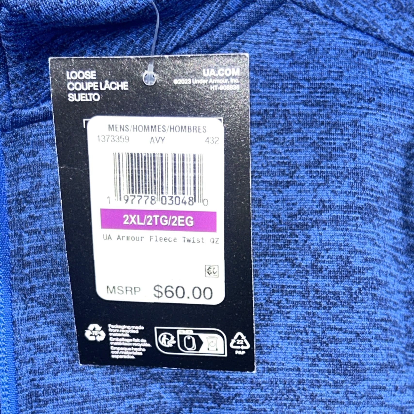 Under Armour Under Armour Sweatshirt Long Sleeve Pullover XXL Blue Fleece Twist Logo Size US XXL / EU 58 / 5 - 4 Thumbnail