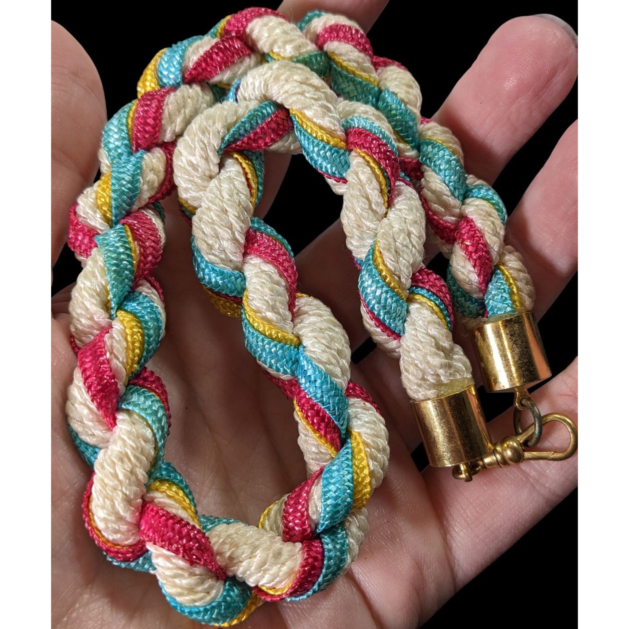 Other Rustic Nostalgic Braided Multicolor Rope Necklace With Gold- Size ONE SIZE - 3 Thumbnail