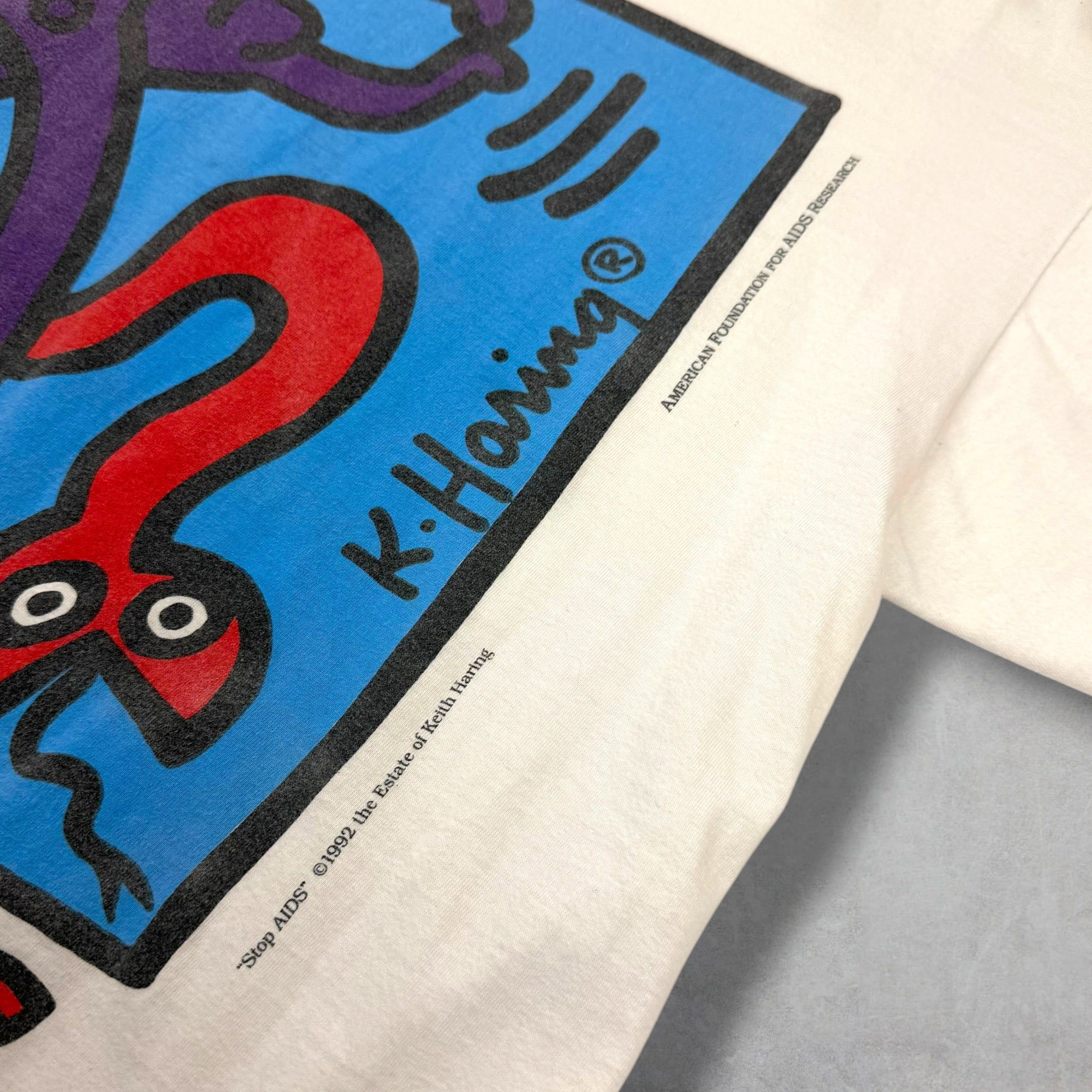 Keith Haring Vintage '92 Keith Haring 'STOP AIDS' Tee L Size US L / EU 52-54 / 3 - 4 Thumbnail