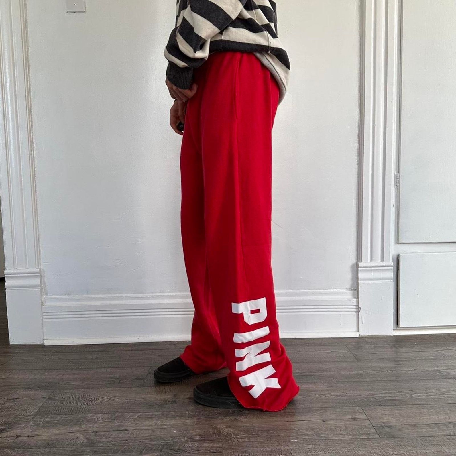 Victoria's Secret × Vintage Vintage 00s Red Pink Victorias Secret Low Lounge PJ Sweapant Size 32" / US 10 / IT 46 - 4 Thumbnail