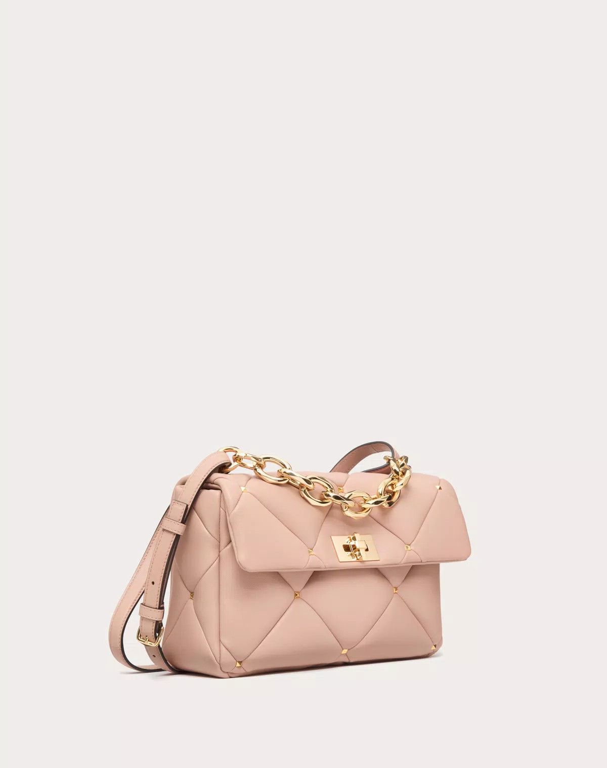 Valentino oc11z0725 Size:OS/Stud Bag In Nappa Patchwork in Light Pink Size ONE SIZE - 2 Thumbnail