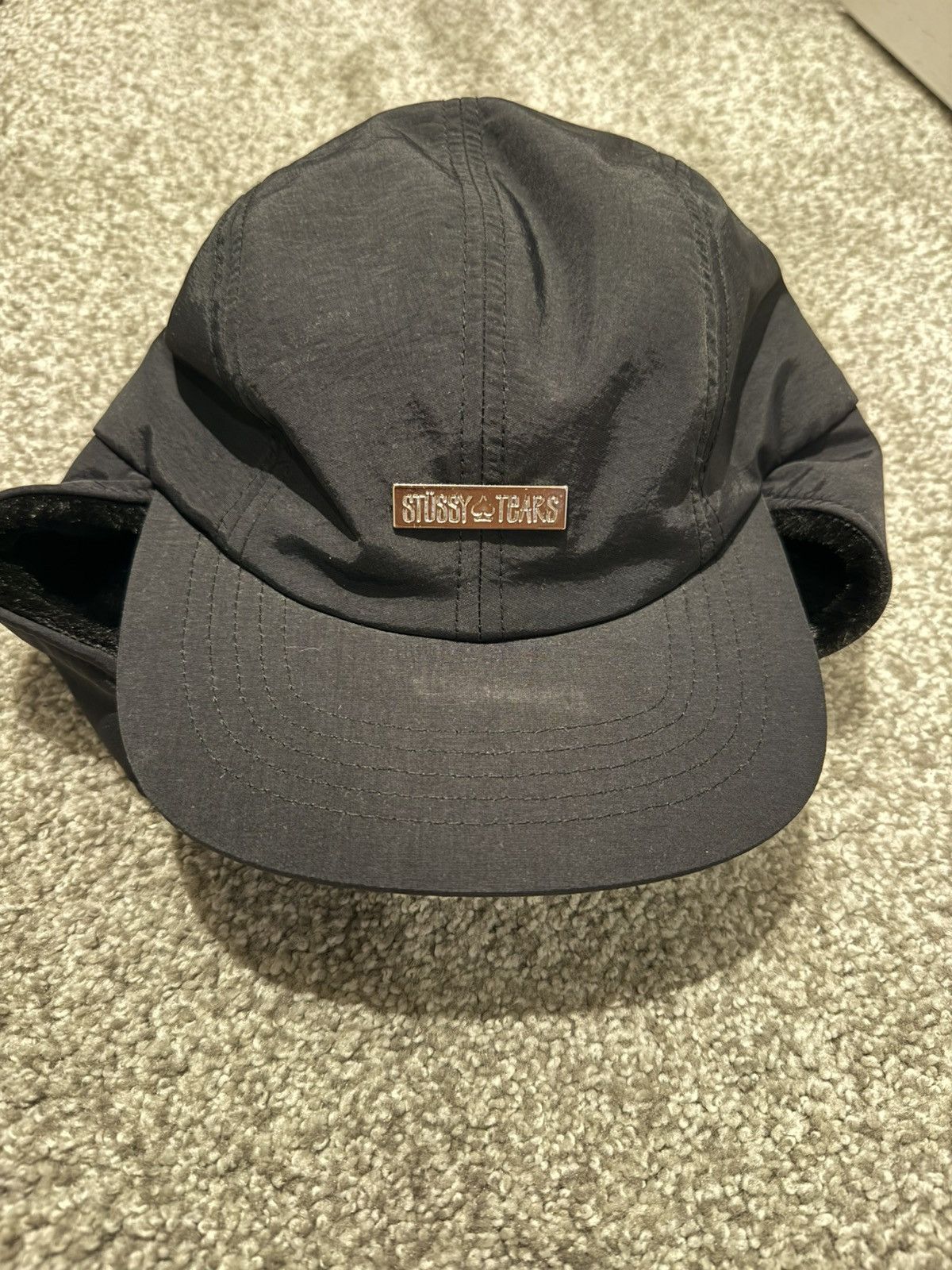 DENIM TEARS × Stussy Stussy x Denim Tears Earflap Cap - Size S/M - Black Size ONE SIZE - 1 Thumbnail
