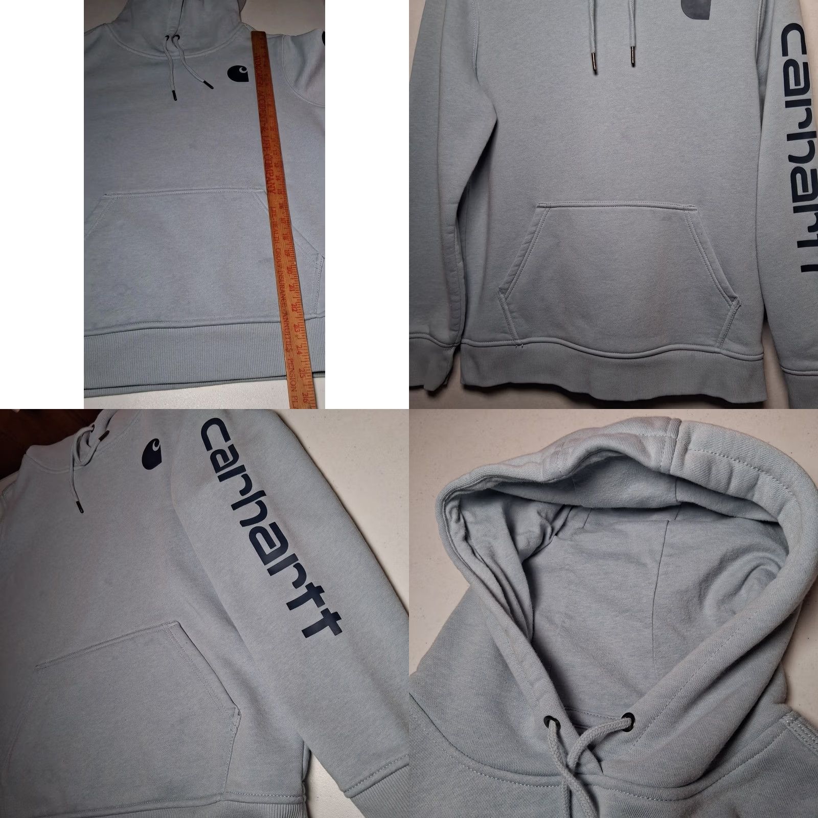 Carhartt Carhartt Hoodie Hooded Sweatshirt M Relaxed Fit Light Blue Work Workwear Pullover Hooded Logo Spellout Casual Women Size M / US 6-8 / IT 42-44 - 8 Thumbnail