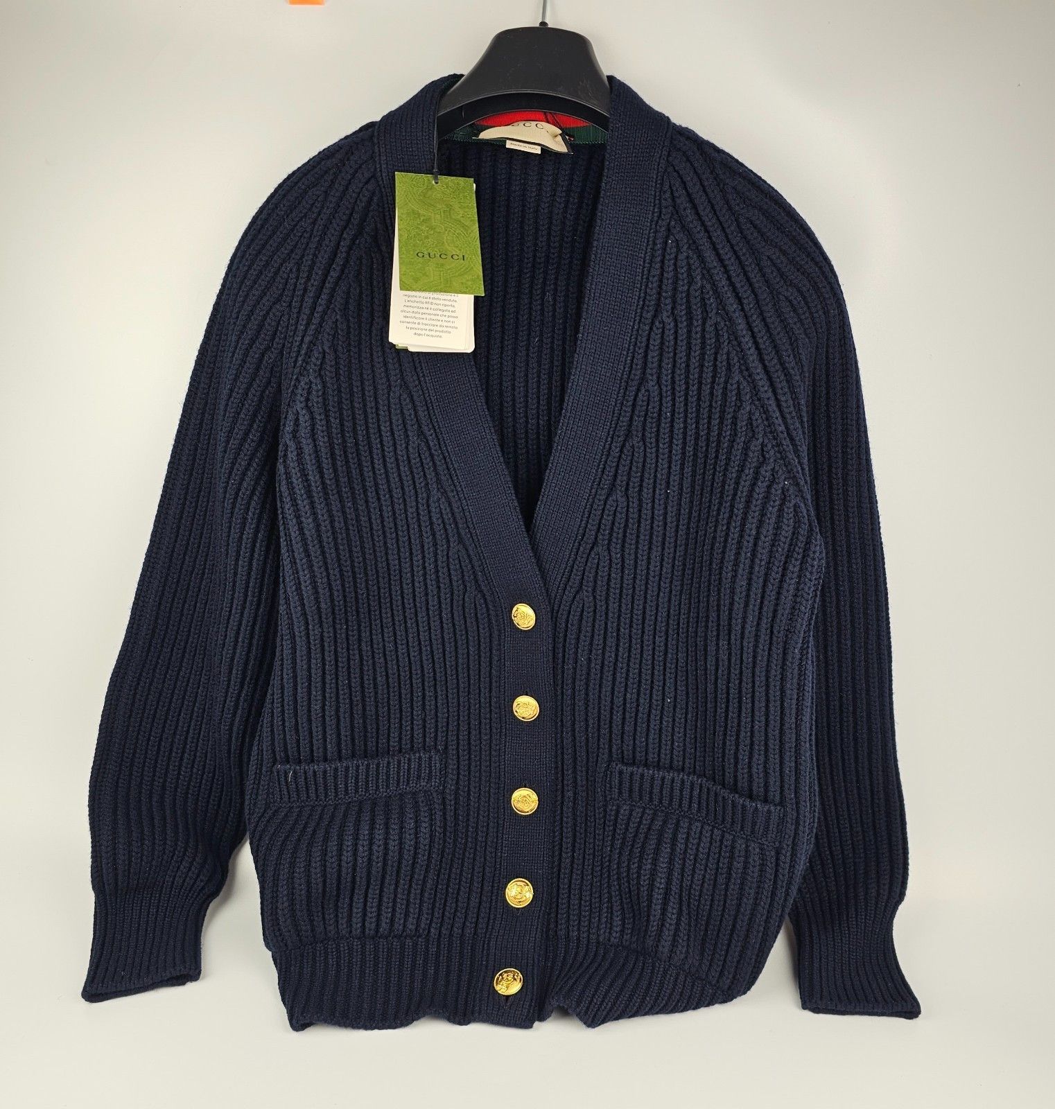 Gucci GUCCI Navy Wool Cardigan New & Authentic Size XXS / US 00 / IT 34 - 1 Thumbnail