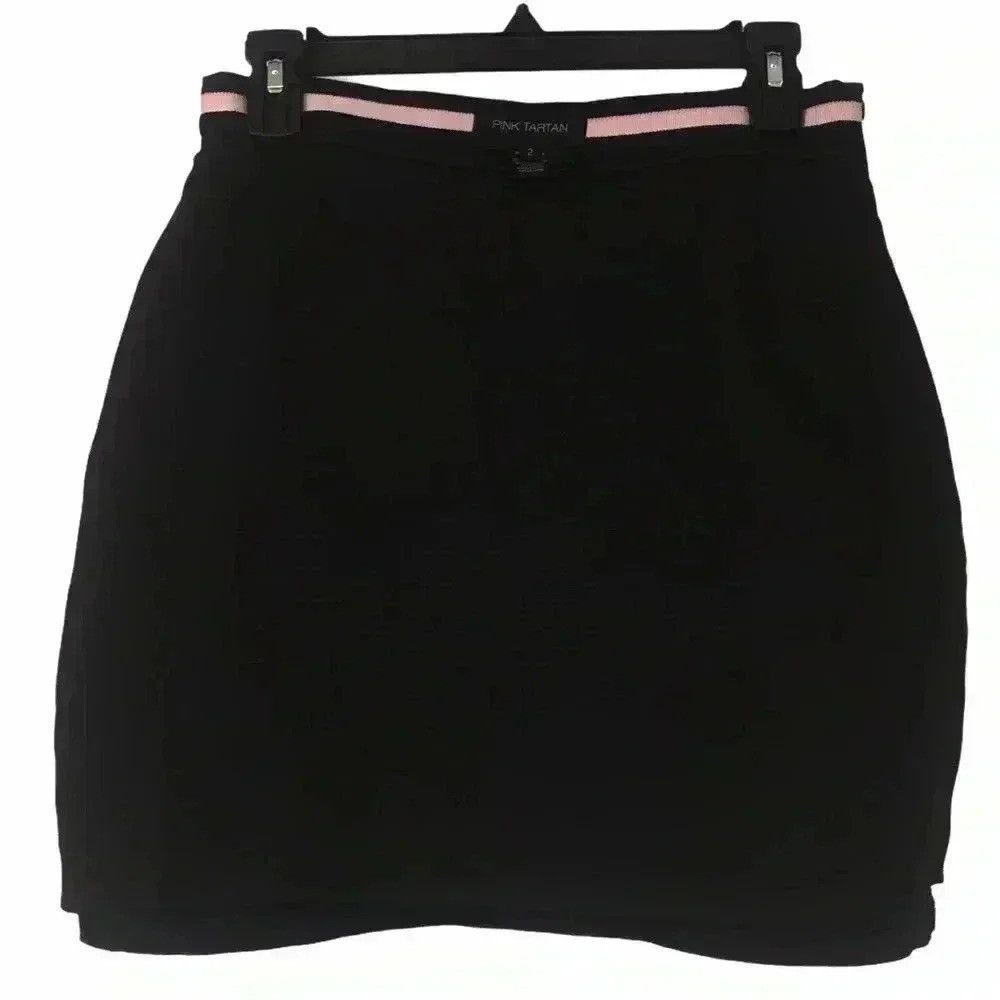 Other Pink Tartan Wool Blend Mini Skirt Black Textured A-Line Size 26" / US 2 / IT 38 - 14 Thumbnail