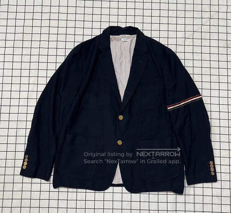 Thom Browne Thom Browne size 3 Dark blue wool coat with gold buttoned s Size 38S - 1 Thumbnail