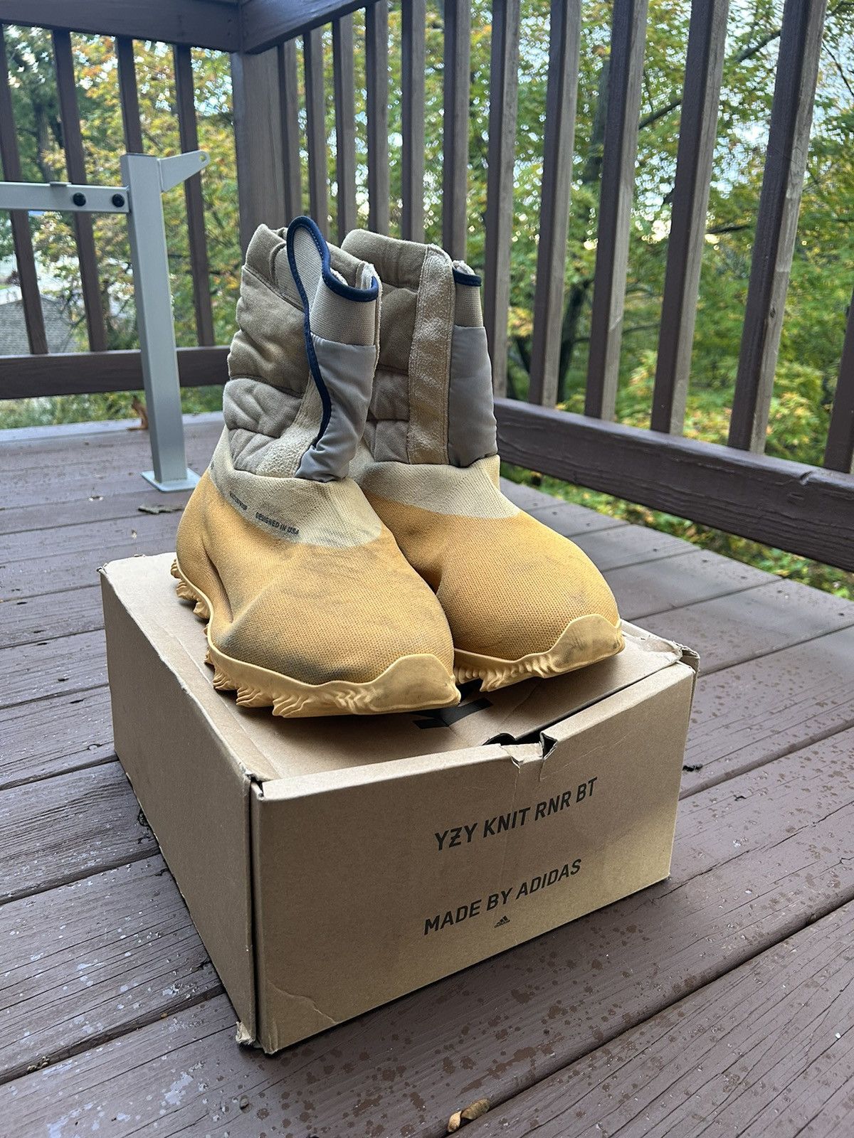 Adidas  Kanye West Yeezy Knit RNR Boot Sulfur | Grailed