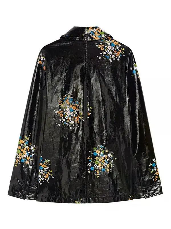 Jil Sander o1loc1c0426 Floral Print Overshirt in Black Size XL / US 12-14 / IT 48-50 - 2 Thumbnail
