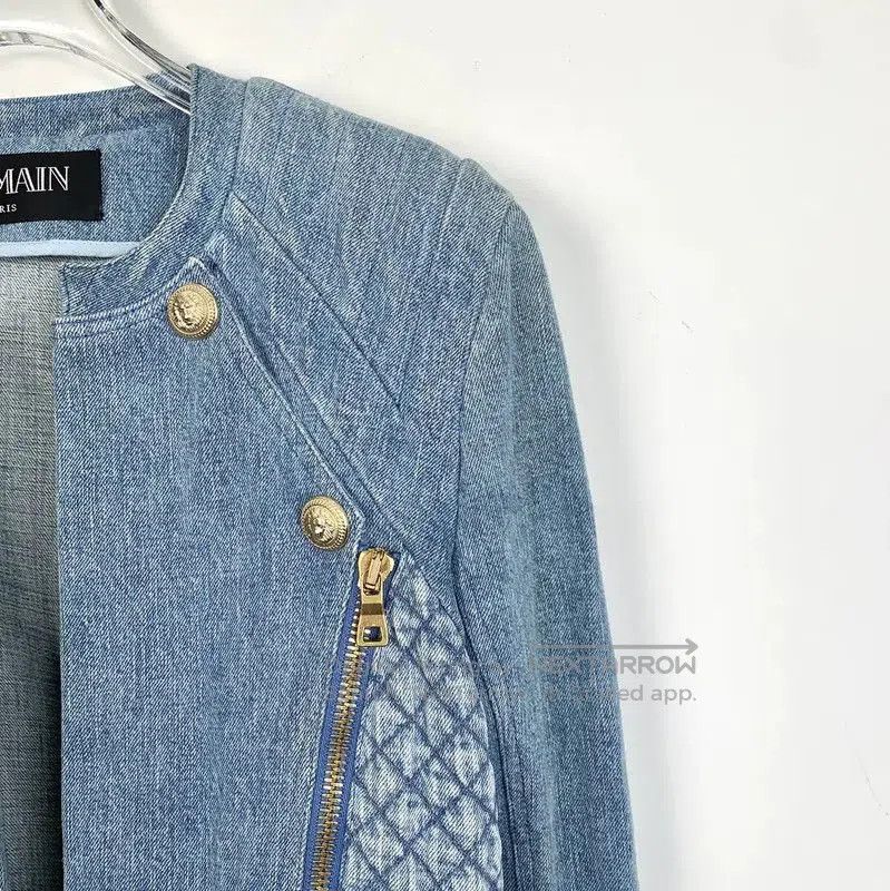 Balmain Balmain Blue Cotton Women's Jacket . Size XS / US 0-2 / IT 36-38 - 3 Thumbnail