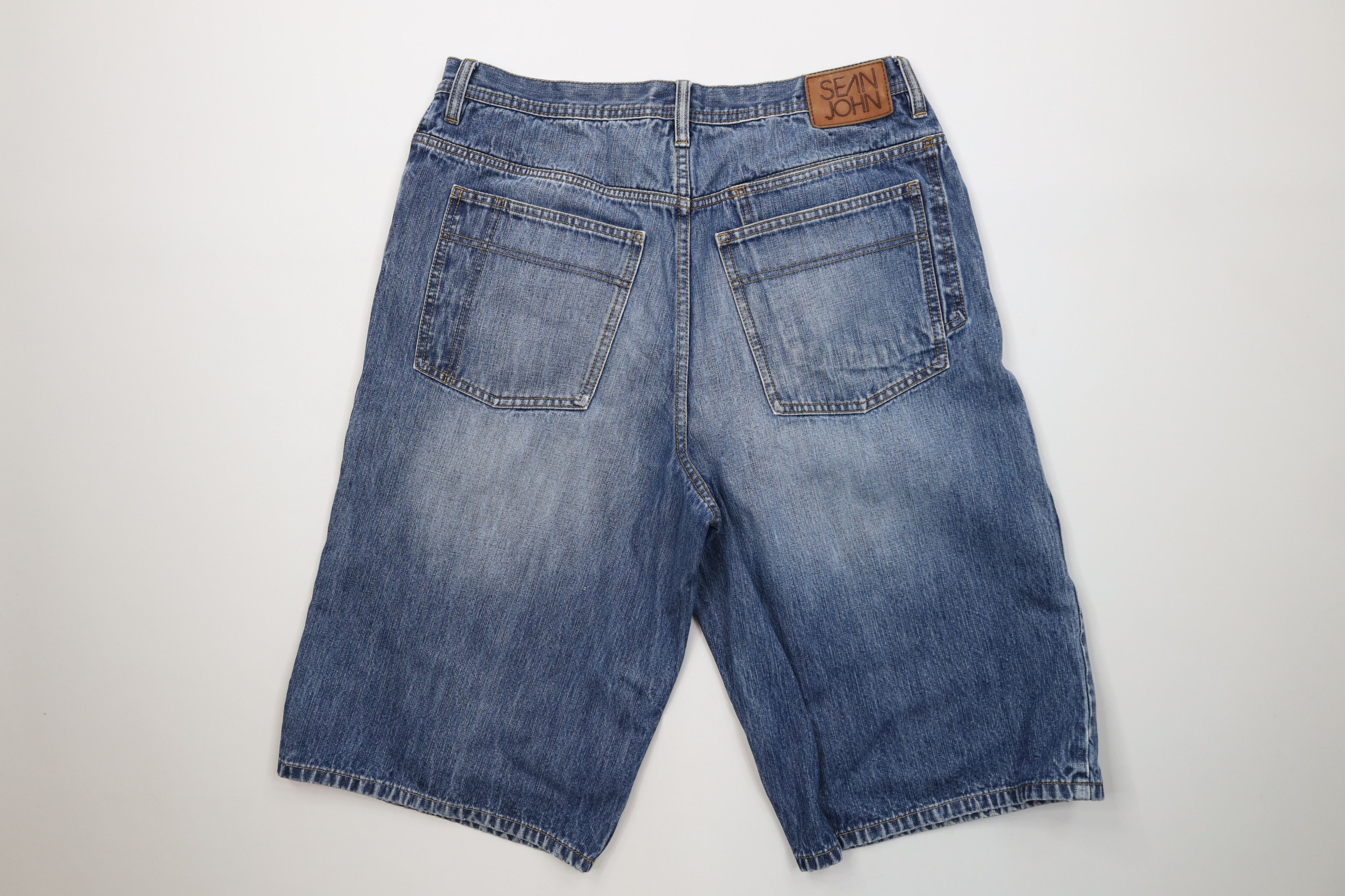 Sean John Vintage 90s Y2K Sean John Baggy Denim Jean Shorts Jorts Blue Size US 34 / EU 50 - 11 Thumbnail