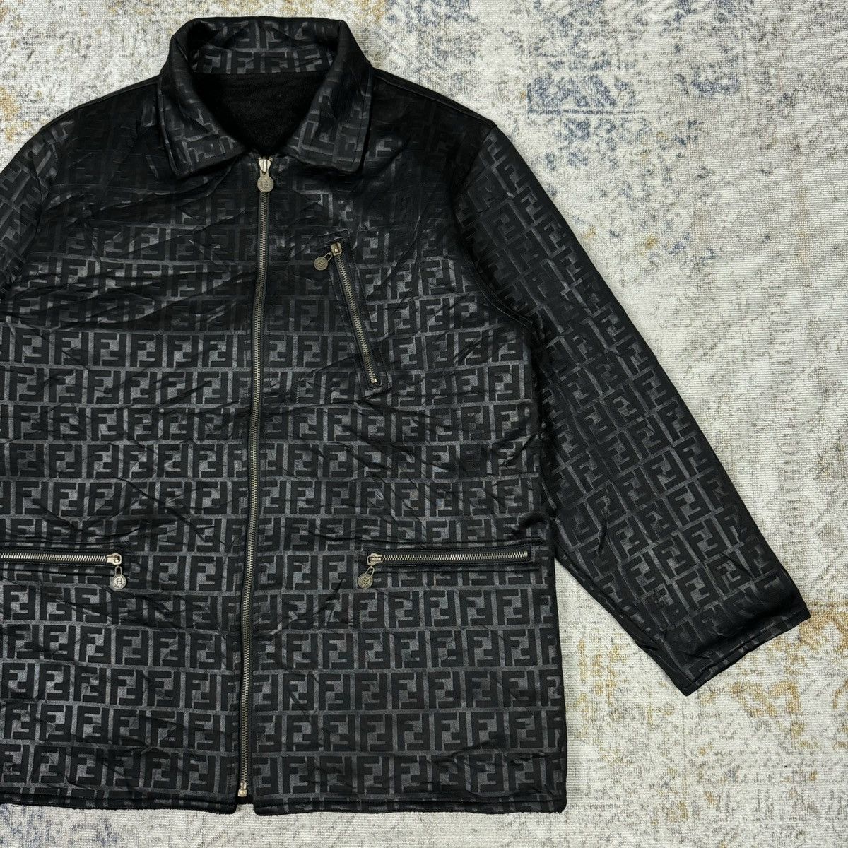 Vintage FENDI Zucca Monogram Reversible Cold Weather Jacket