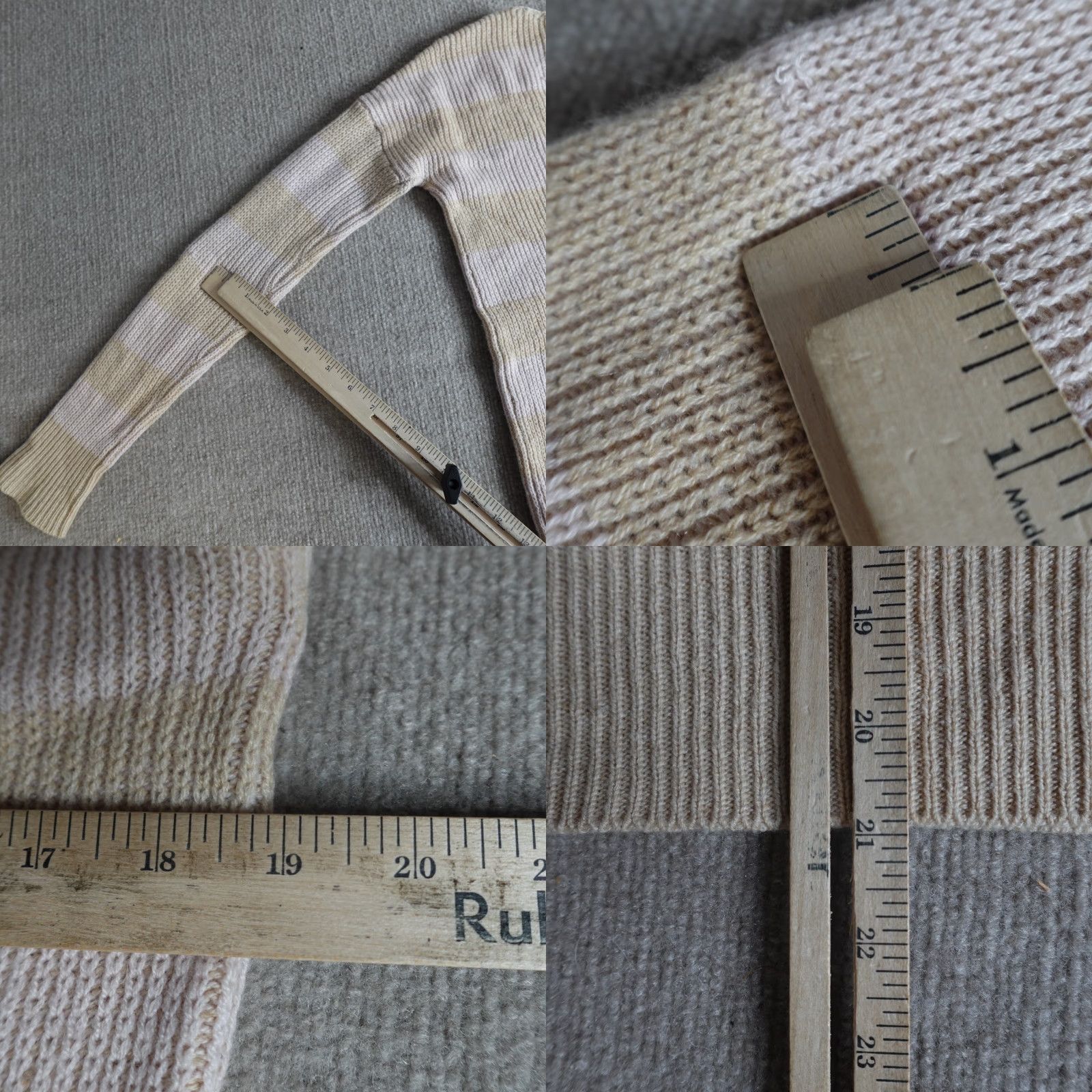 Theory Theory Womens Sweater S Beige Striped 100% Cashmere Pullover Knit Casual Winter Womens Size S / US 4 / IT 40 - 8 Thumbnail