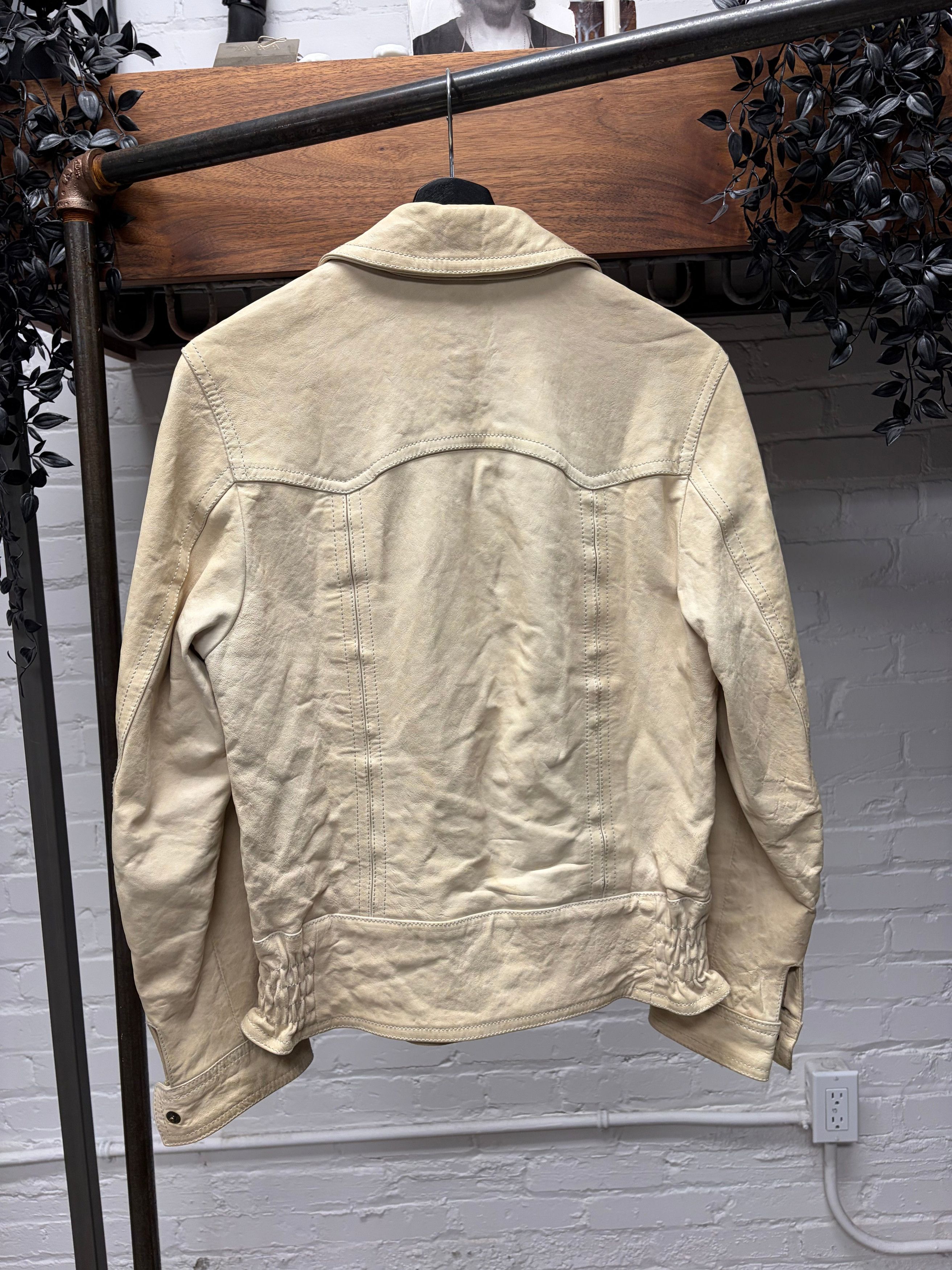 Dolce & Gabbana 2000s Dolce & Gabbana Mainline Cream White Western Leather Jacket Size US M / EU 48-50 / 2 - 4 Thumbnail