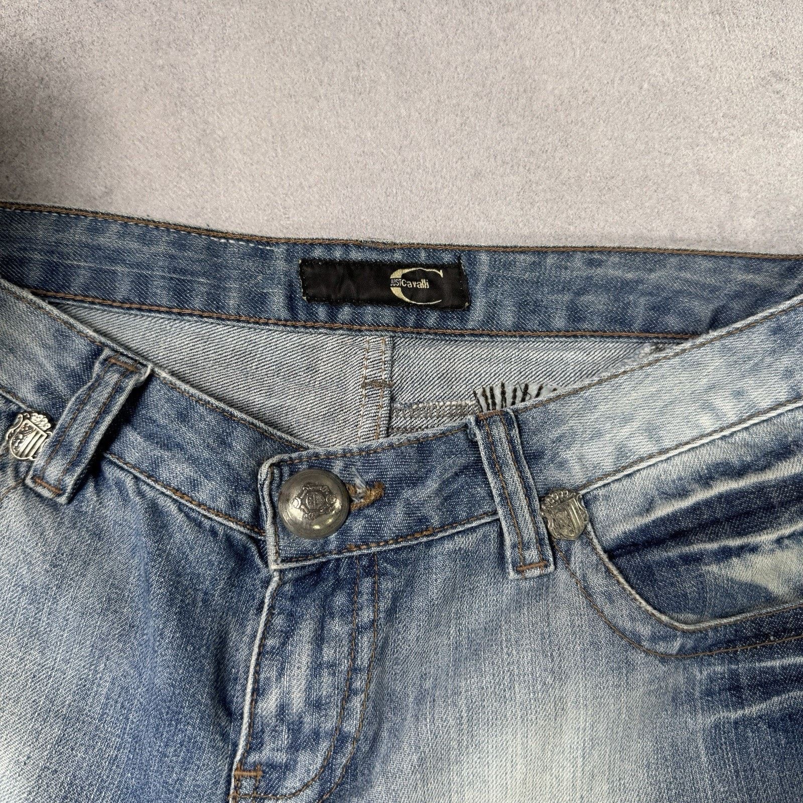 Just Cavalli Vintage Just Cavalli Blue Denim Pants Embroidered Jeans Size 30" / US 8 / IT 44 - 4 Thumbnail