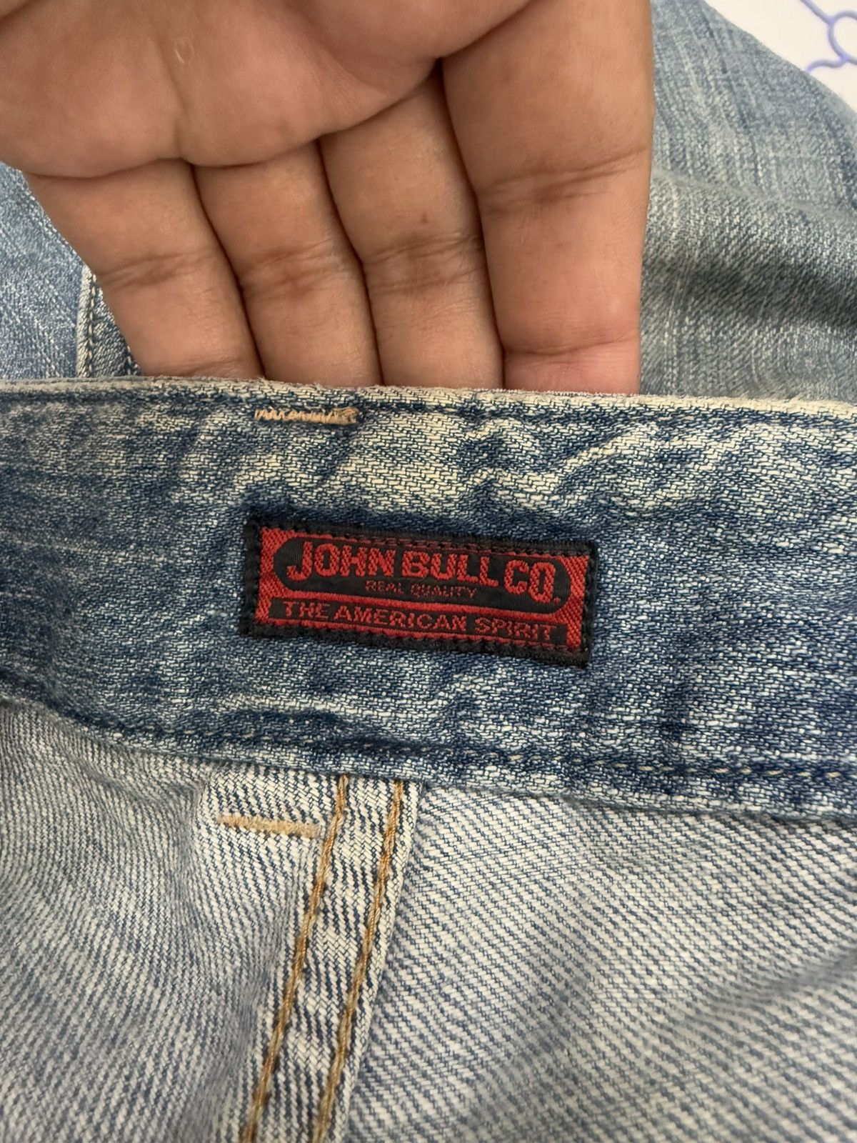 Japanese Brand × Johnbull × Kapital Johnbull Cargo Heavy Fade Workwear Denim Distressed Wide Size US 33 - 7 Thumbnail