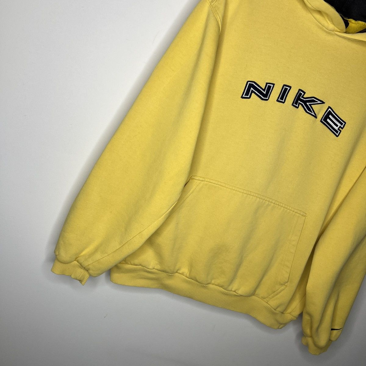 Nike × Vintage Vintage Nike Hoodie Sweatshirt Yellow Big Spellout Logo 90s Size US M / EU 48-50 / 2 - 3 Thumbnail