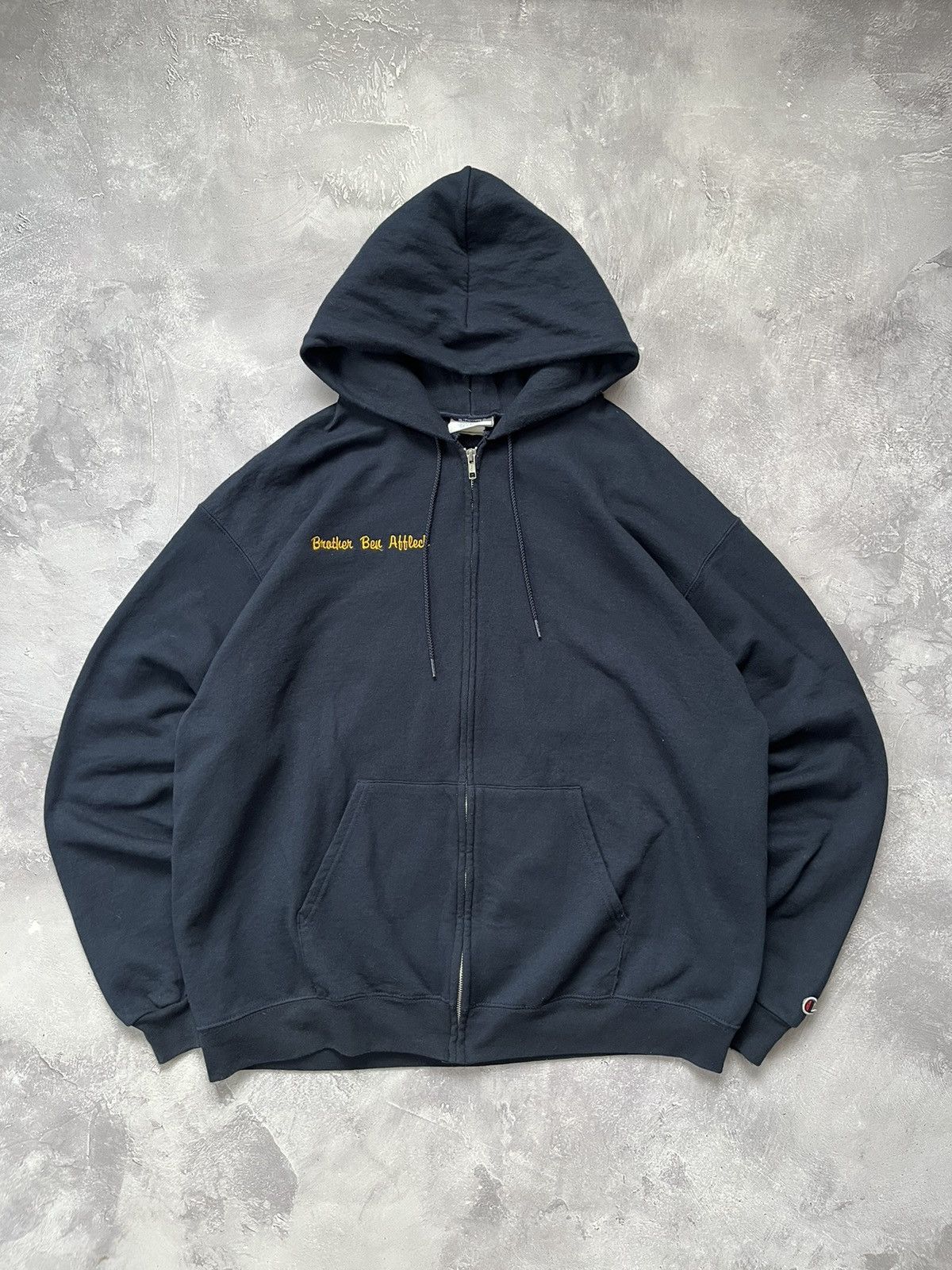 Champion Vintage Champion ΑΨΩ “Brother Ben Affleck” Zip Hoodie Blue Size US XL / EU 56 / 4 - 1 Thumbnail