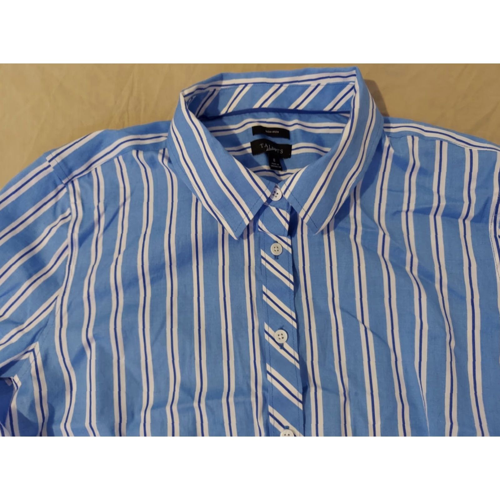 Talbots Womens Talbots Dress Shirt Blouse 8 Blue Cotton Shirt Womens 8 Blue Cotton Blouse Talbots Shirt Size M / US 6-8 / IT 42-44 - 5 Thumbnail