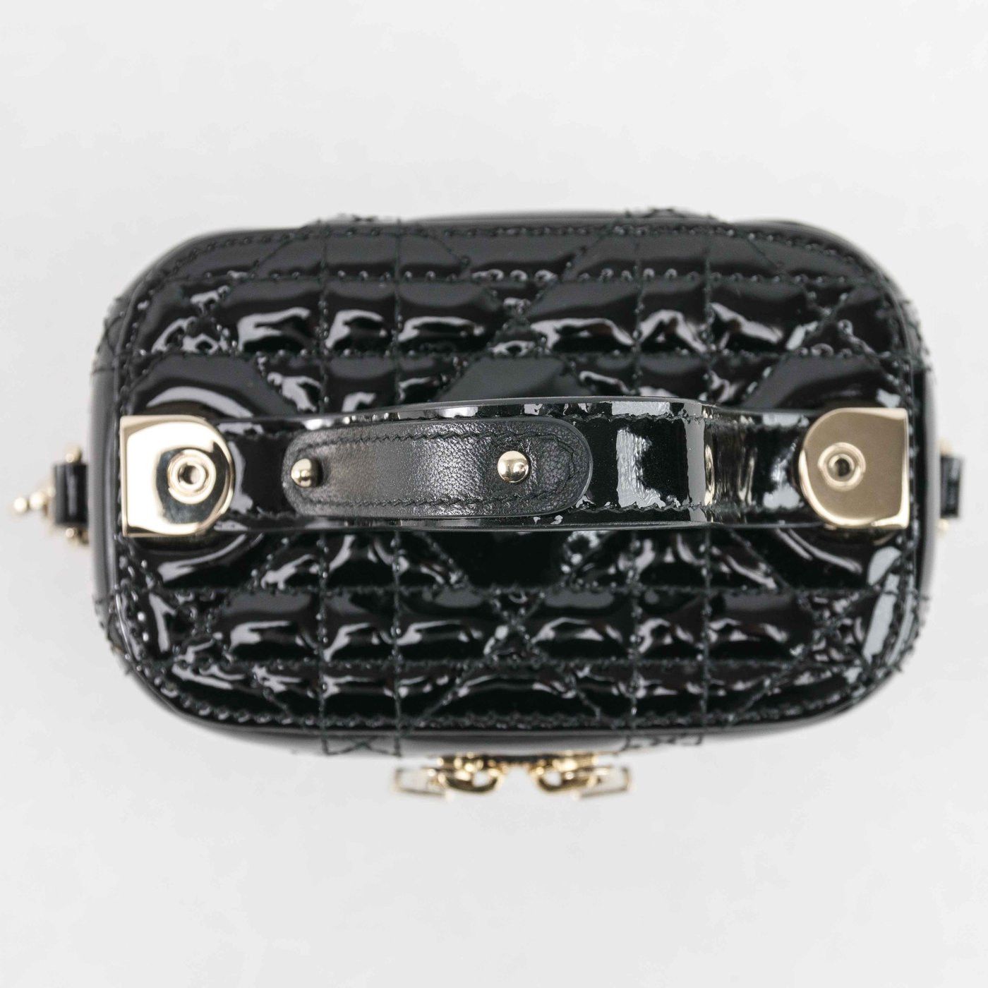 CHRISTIAN DIOR Lambskin Cannage Micro Lady Dior Vanity Case