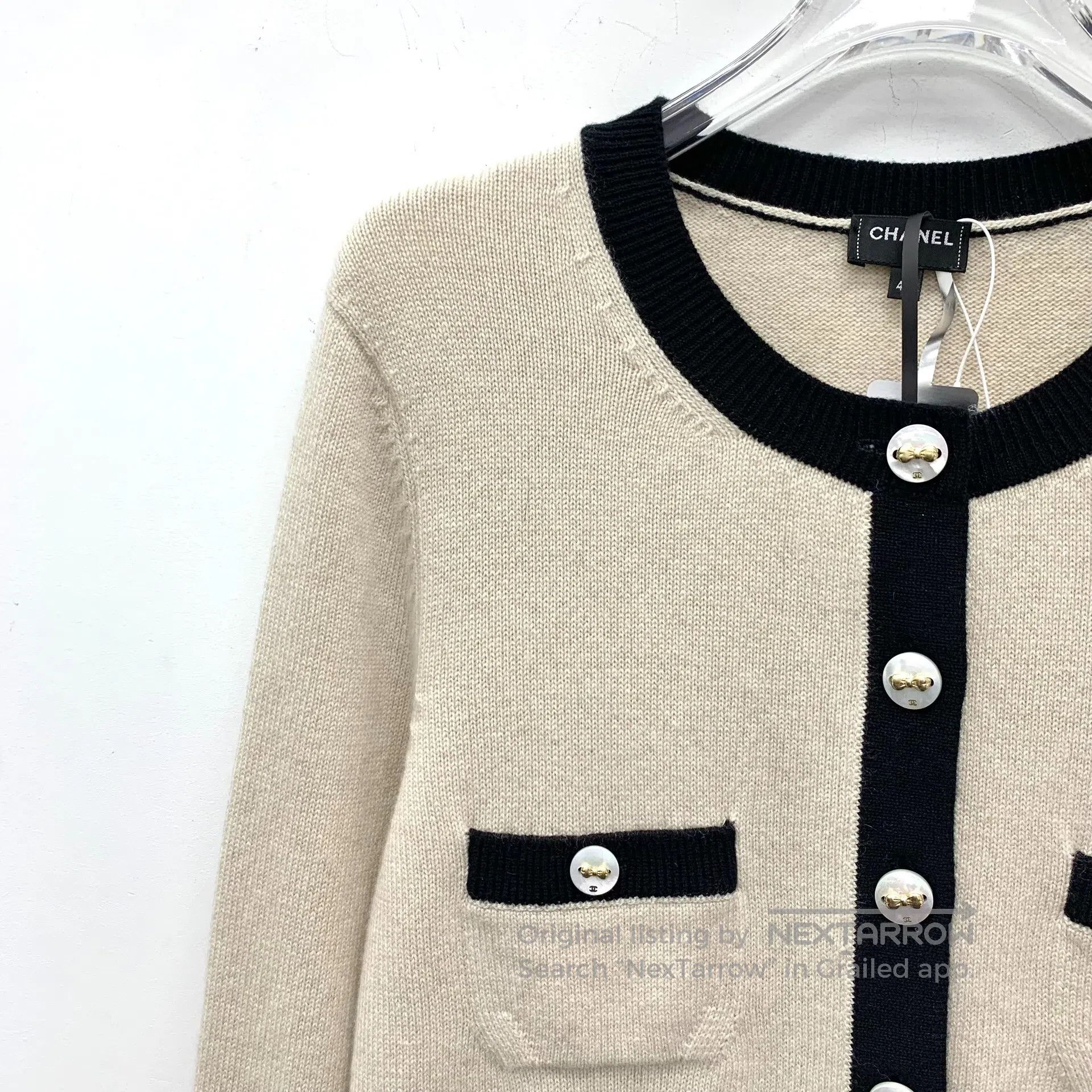 Chanel Chanel Multicolor Trim Cashmere Crewneck Single-breasted L Size M / US 6-8 / IT 42-44 - 3 Thumbnail