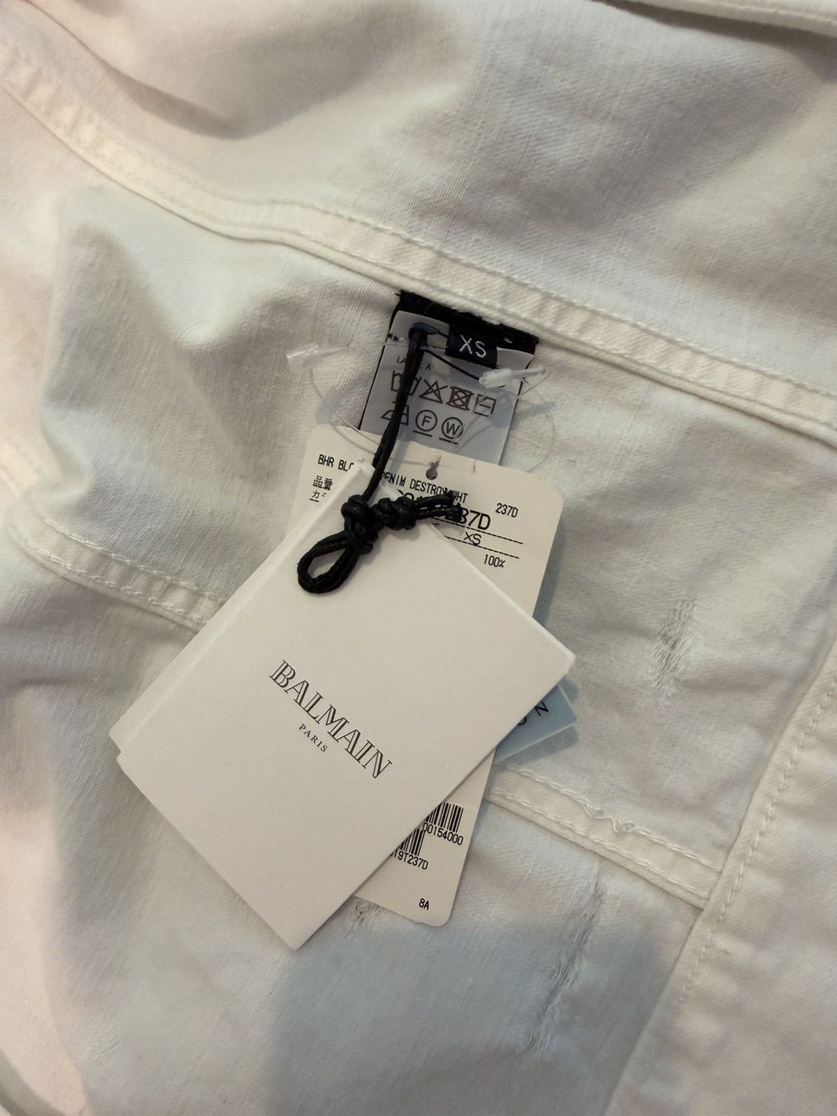 Balmain SS18 Balmain White Destroyed Denim Jacket Size US XS / EU 42 / 0 - 12 Thumbnail
