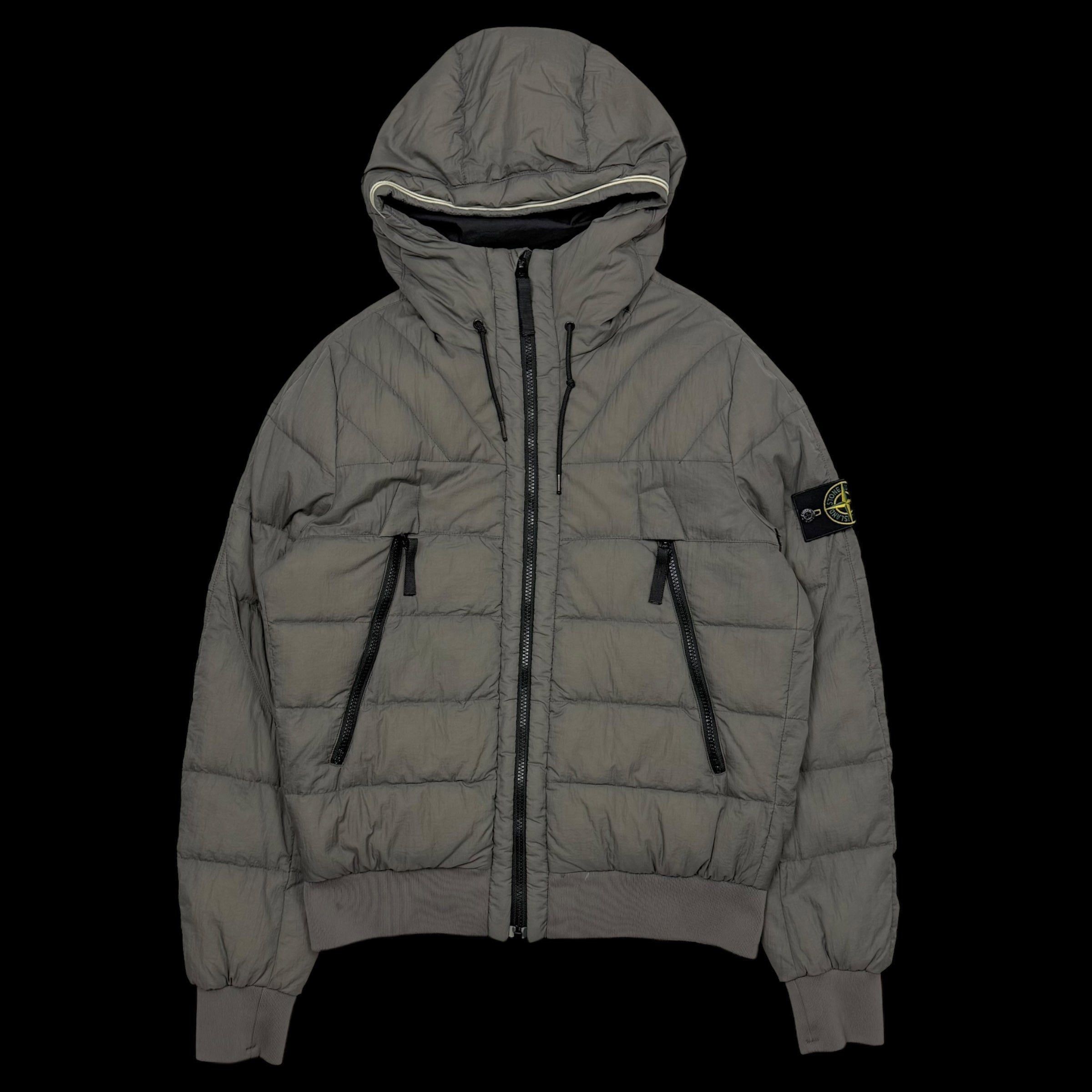 Stone Island AW 2011 Opaque Nylon Tela Down Jacket Grey/Khak