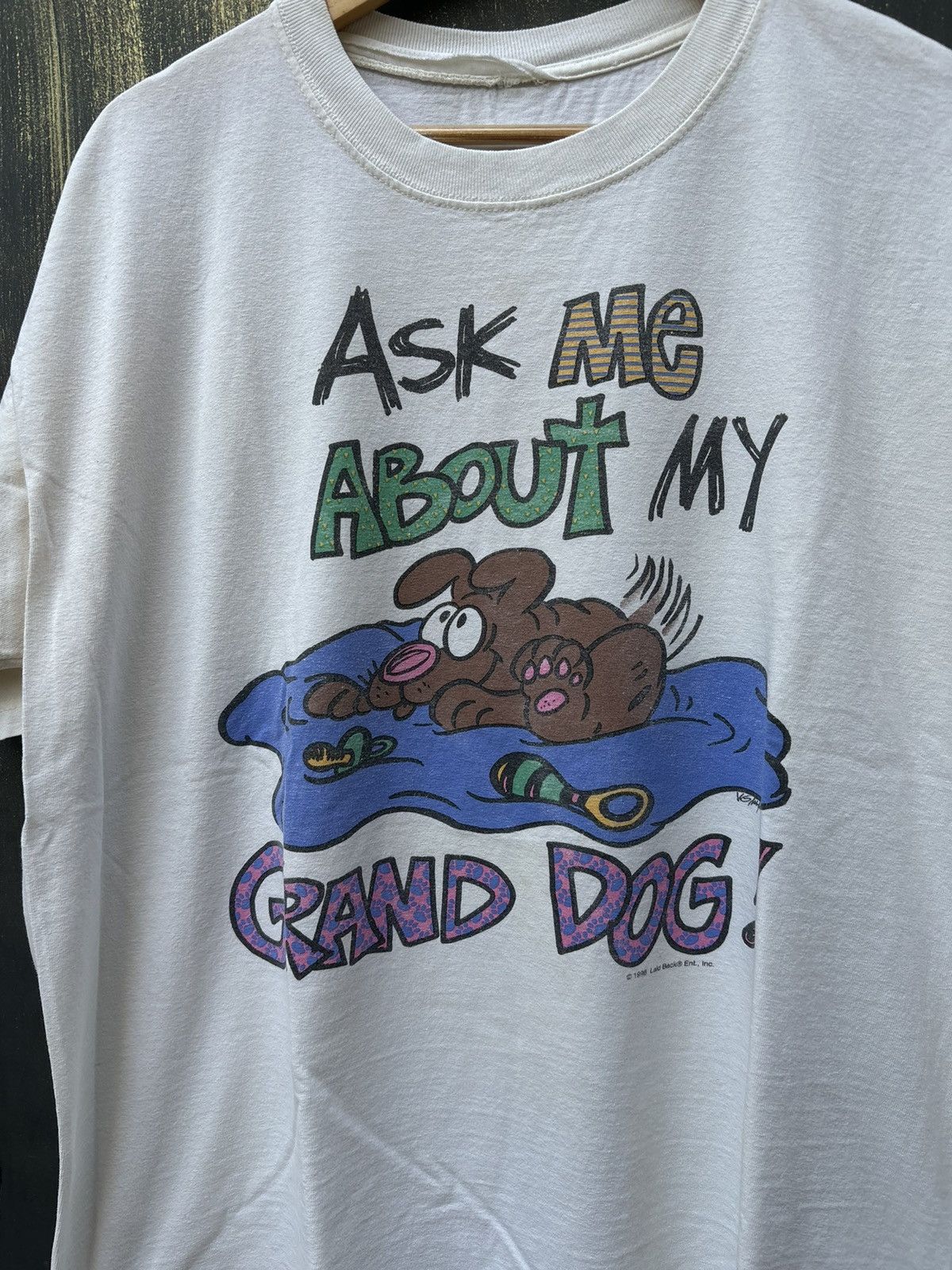 Vintage RARE! Vintage 90’s Art Cartoon Dog Graphic Size US XL / EU 56 / 4 - 3 Thumbnail