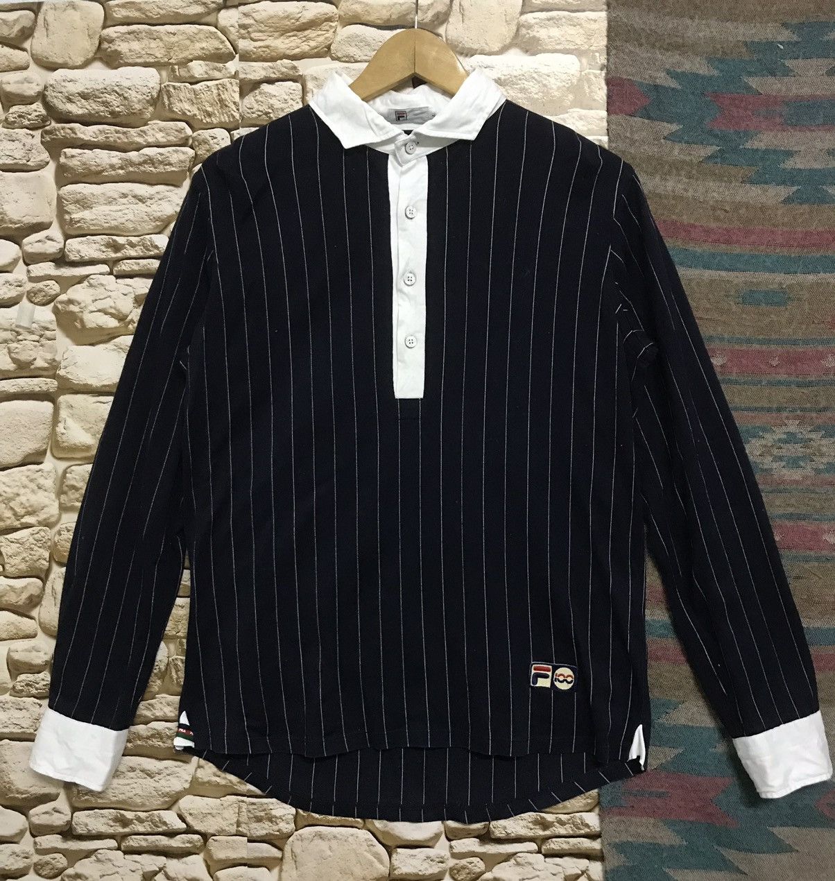 Fila × Vintage Vintage Fila 100 Stripe made Japan Size US M / EU 48-50 / 2 - 1 Thumbnail