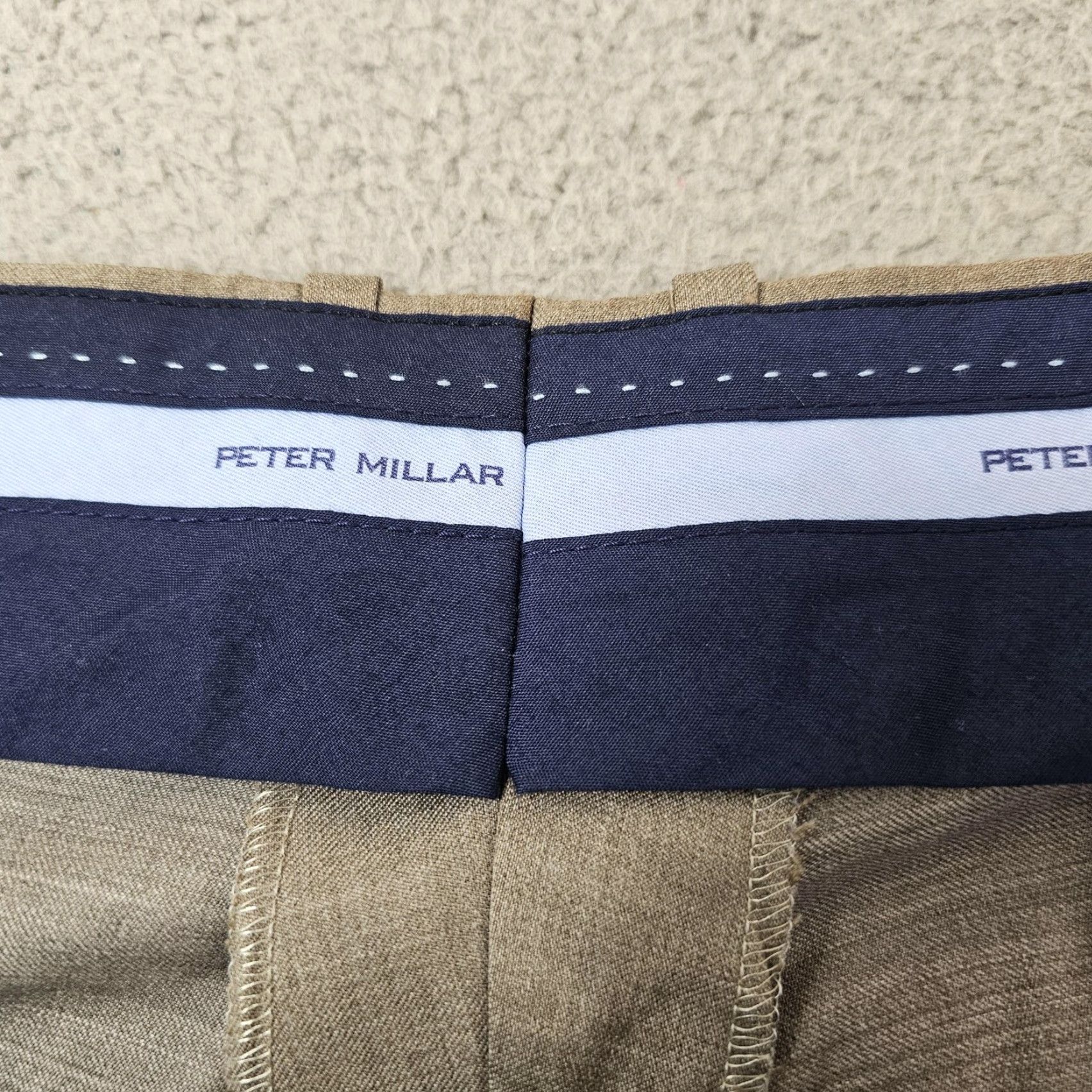 Peter Millar VINTAGE Peter Millar Pants Mens 42R Taupe Wool Blend Dress Trouser Flat Front Classic Browns Mensed Size US 42 / EU 58 - 3 Thumbnail