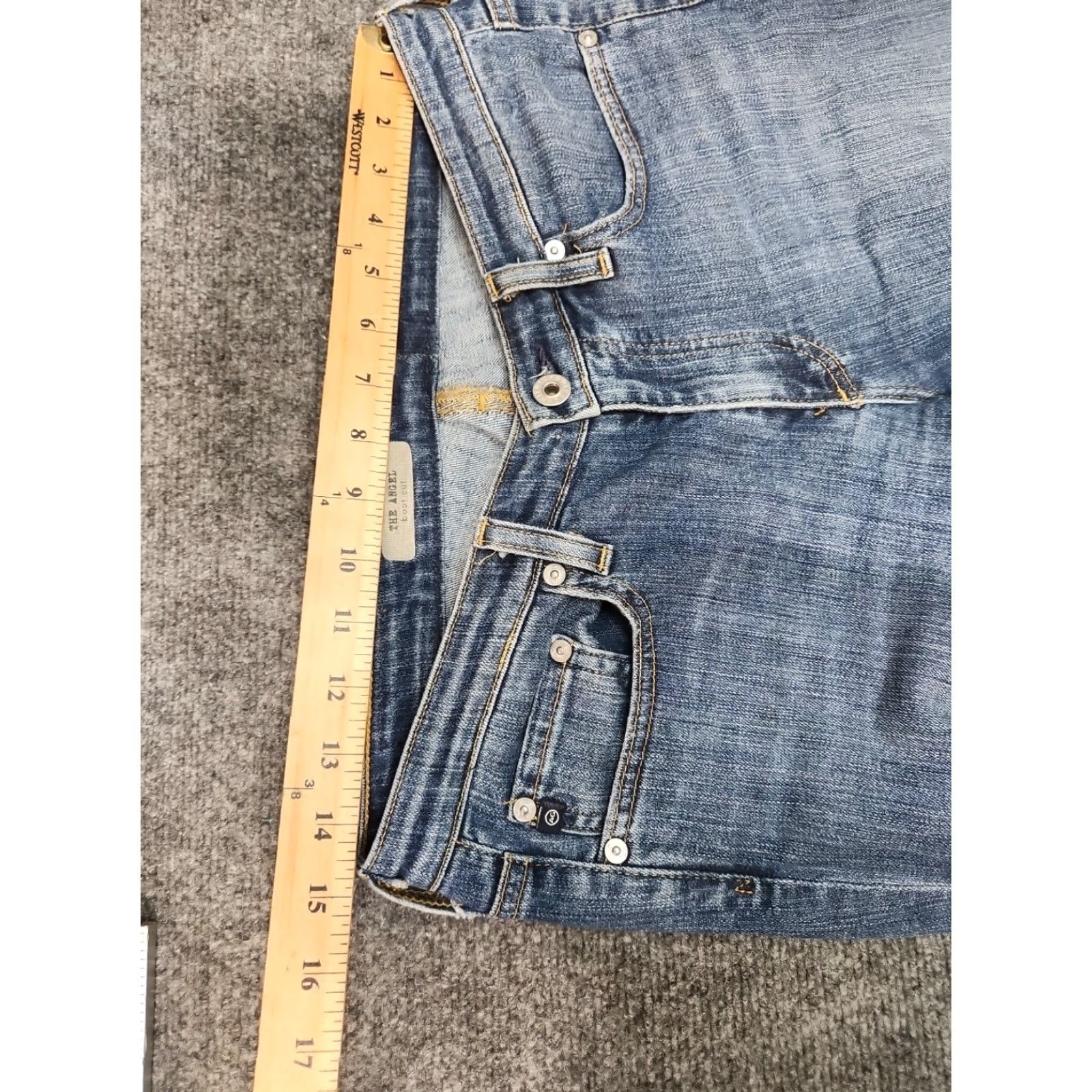 Denime AG Adriano Goldschmied The Angel Bootcut Jeans Women 29R Blue Fade Wash Denim Jeans Bootscut Women 29R Blue Fade Retro Style Size 29" - 6 Thumbnail