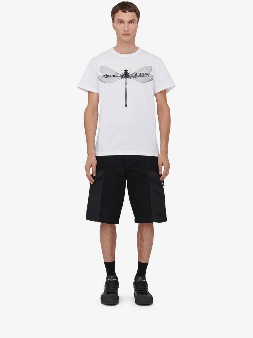 Alexander McQueen o1w1db10725 Dragonfly T-Shirt in White Size US XL / EU 56 / 4 - 2 Thumbnail