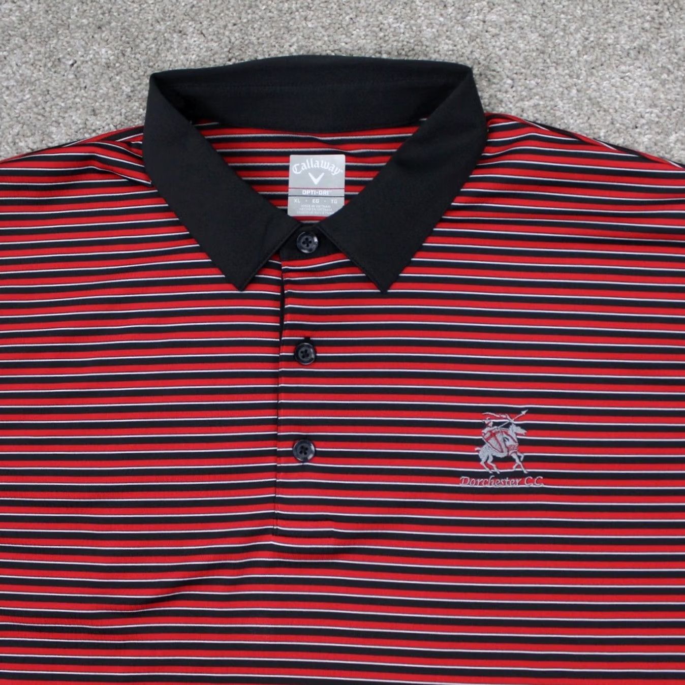 Callaway Callaway Opti-Dri Polo Shirt Men XL Red/Black Short Sleeve Golf Polo Shirt XL Adult Mens Red Black Callaway Opti-Dri Logo Stripe Pattern a Polo Size US XL / EU 56 / 4 - 2 Thumbnail