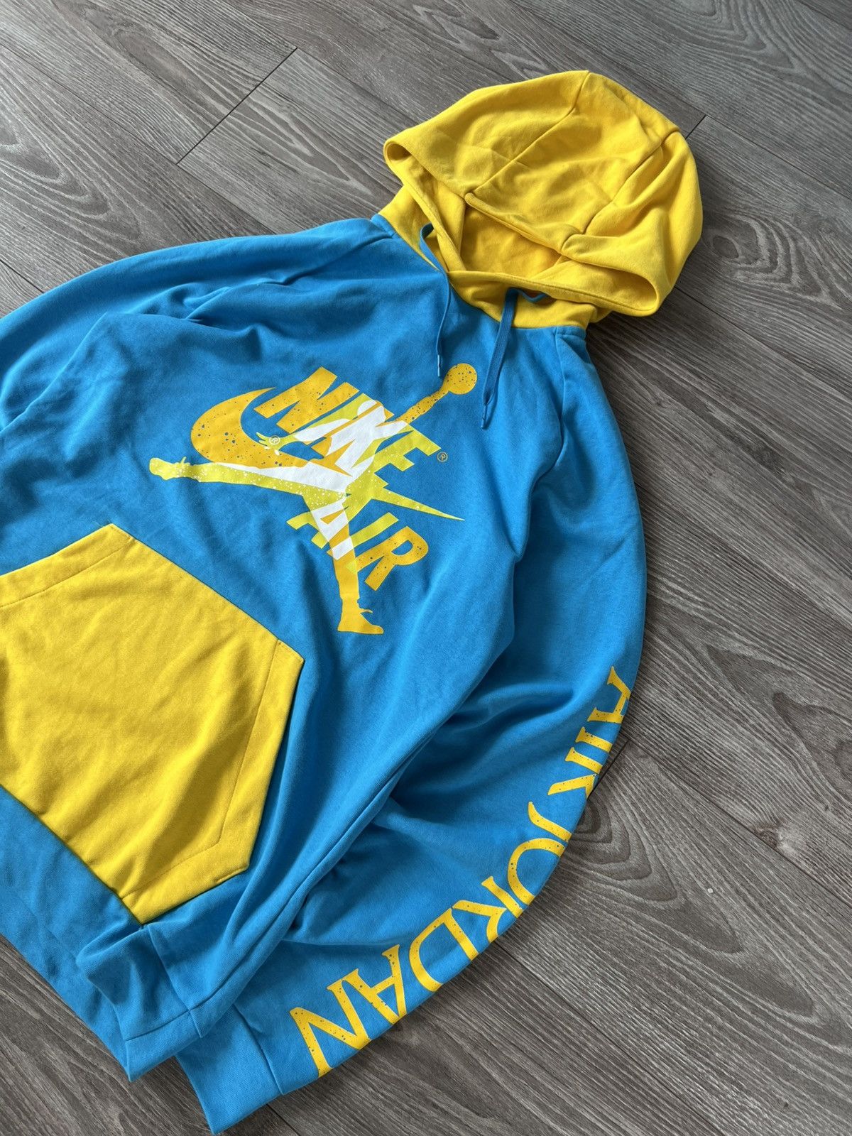 Jordan Brand Nike Air Jordan Jumpman Big Logo Blue/Yellow Patriot Hoodie Size US M / EU 48-50 / 2 - 7 Thumbnail