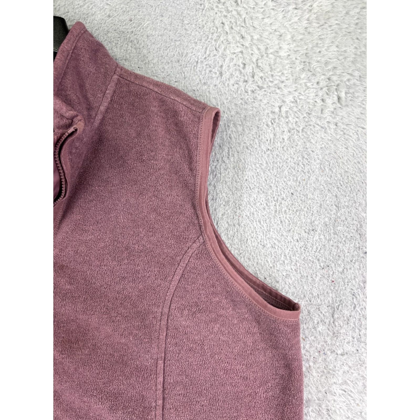 Van Heusen VAN HUESEN Vest Womens XL Purple Full Zip Polyester Rayon Blend Fleece Jacket Sleeveless Mid-Length Zip Vest Women Purple XL Size XL / US 12-14 / IT 48-50 - 2 Thumbnail