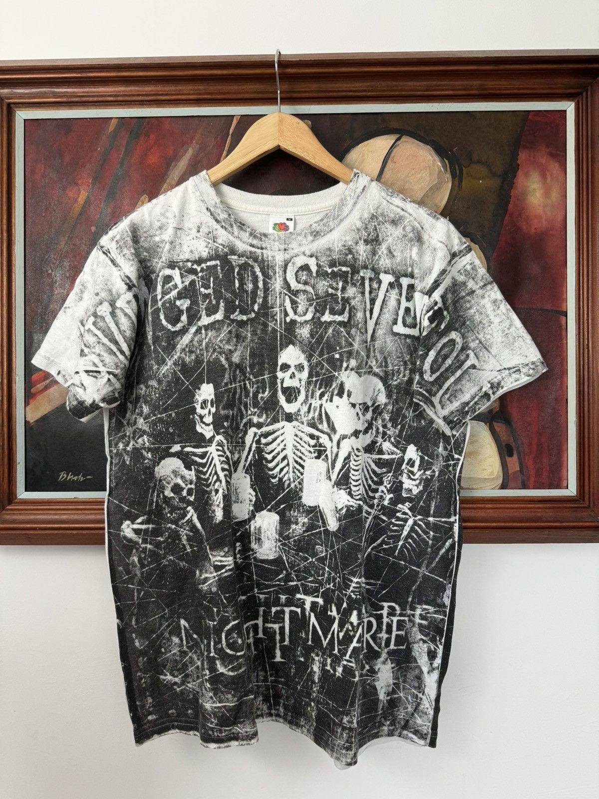 Vintage Y2k 00s Avenged Sevenfold Fullprint Band Tee Rare - Tops