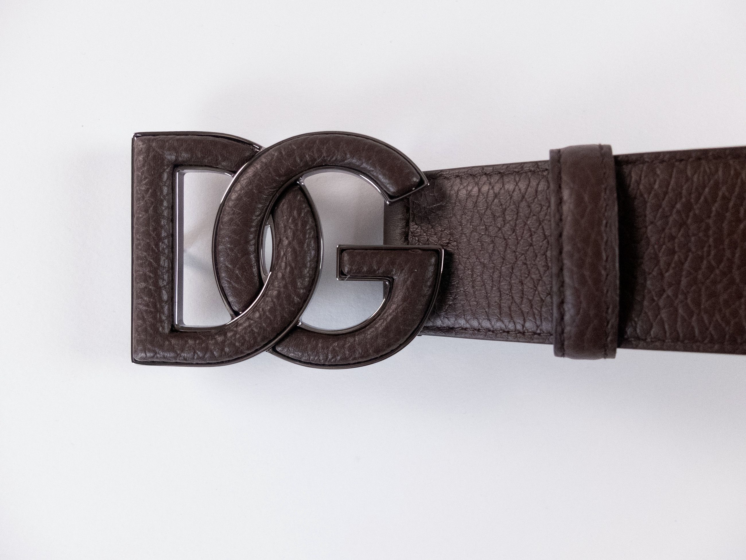 Dolce & Gabbana DOLCE & GABBANA brown DG buckle leather belt Size 90 Size 34 - 3 Thumbnail