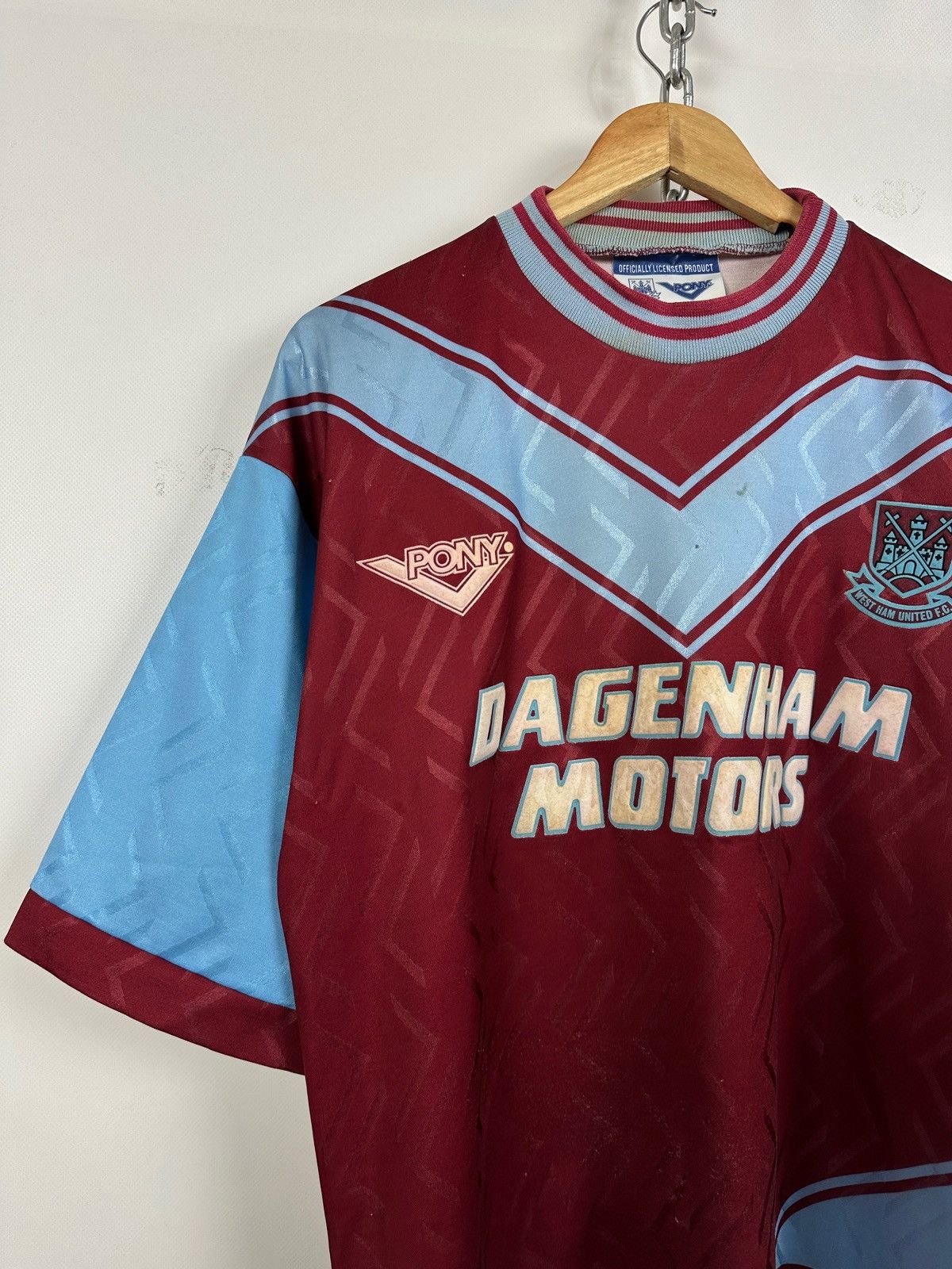PONY 1993/1995 Vintage West Ham United Pony Home Soccer Jersey Size US M / EU 48-50 / 2 - 6 Thumbnail